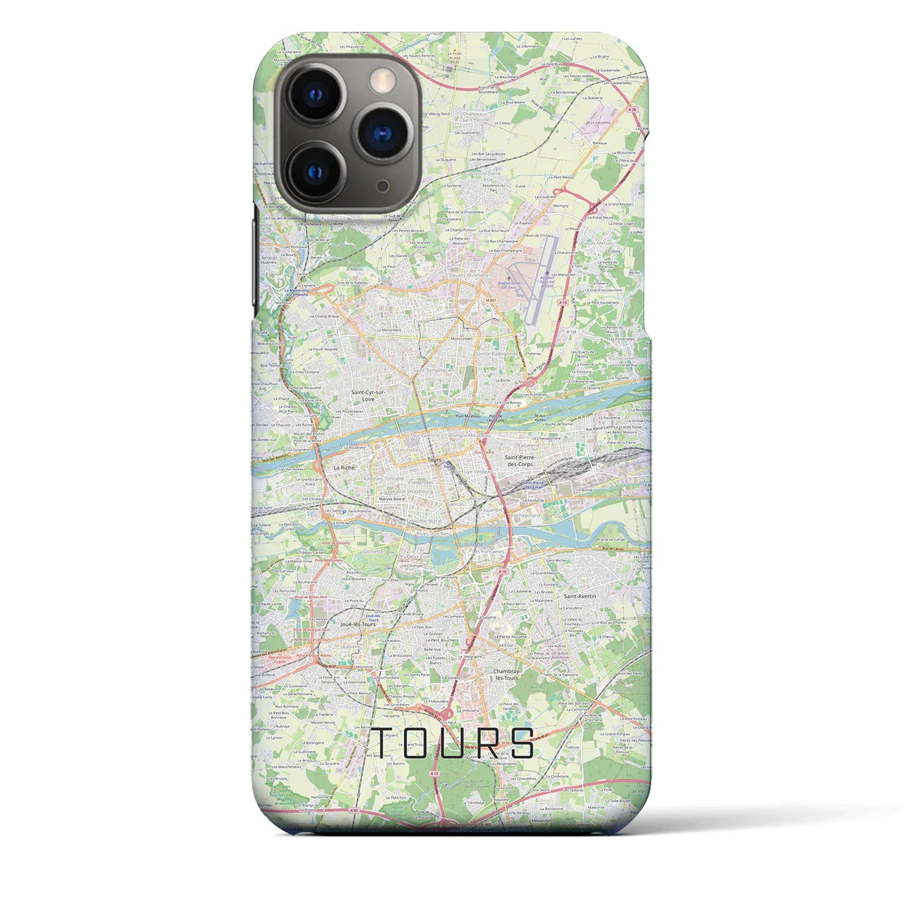 【トゥール(フランス)】地図柄iPhoneケース(バックカバータイプ)