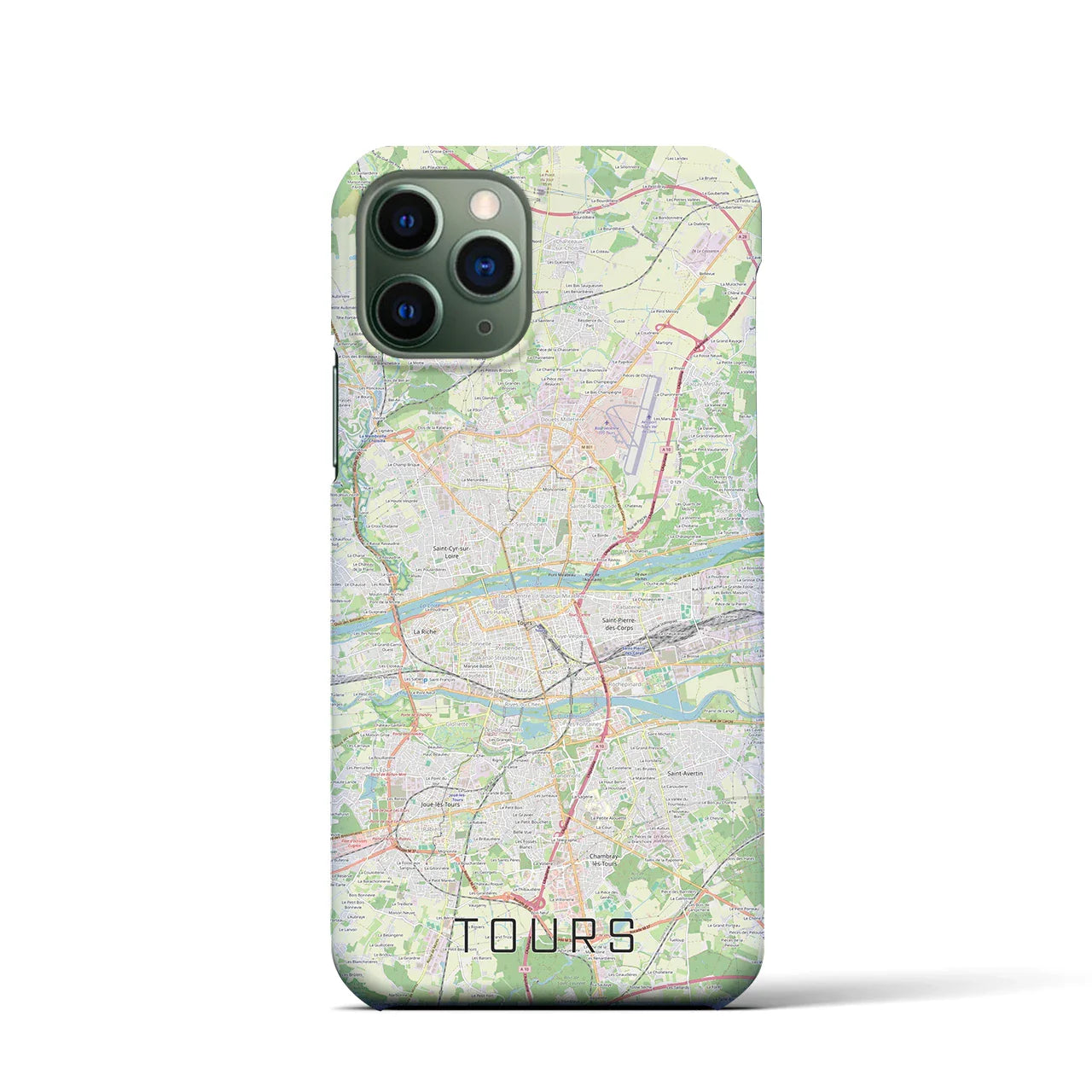 【トゥール(フランス)】地図柄iPhoneケース(バックカバータイプ)