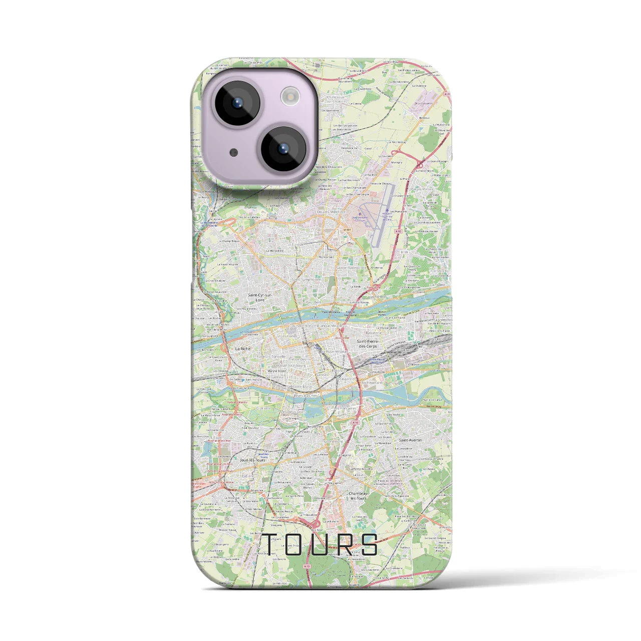 【トゥール(フランス)】地図柄iPhoneケース(バックカバータイプ)