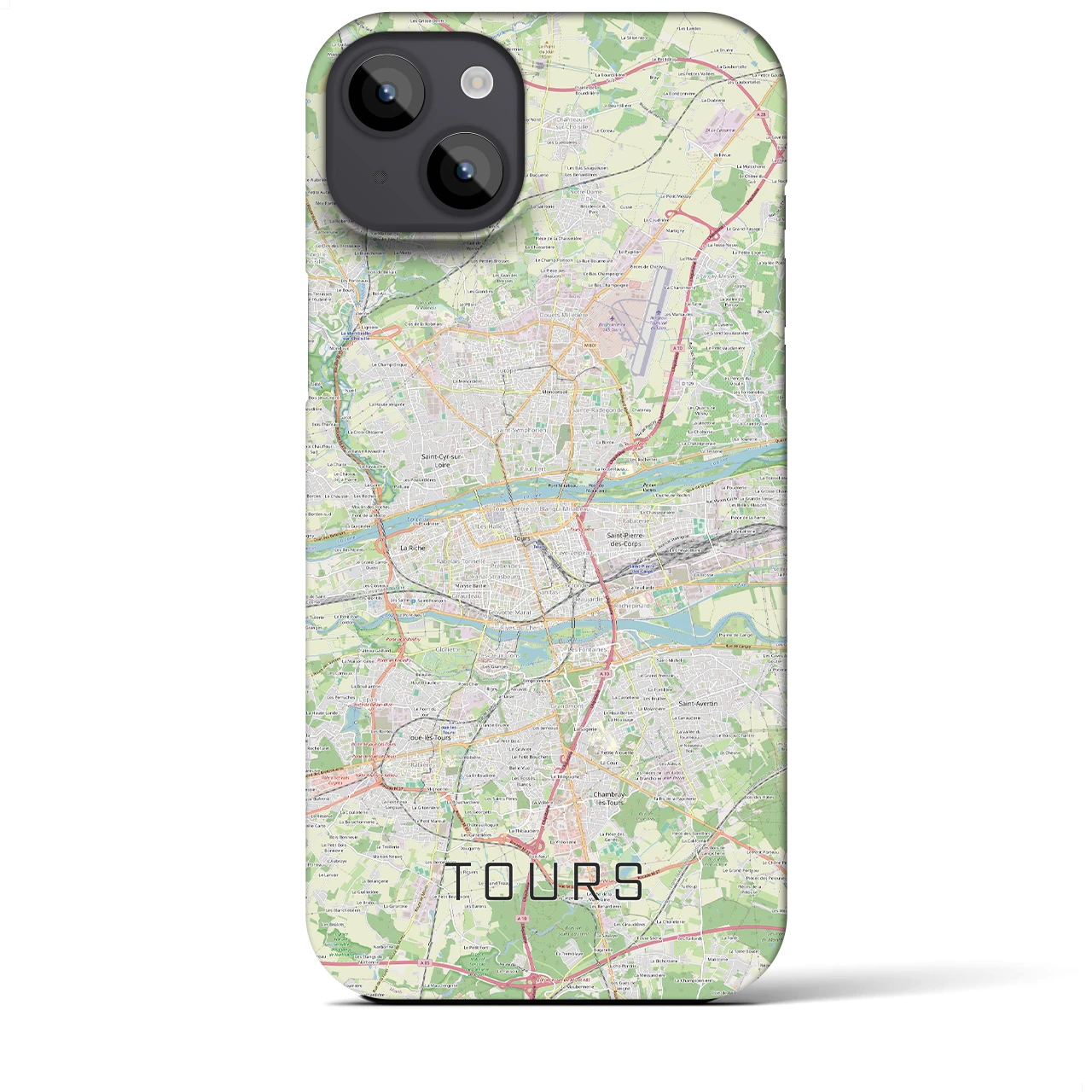 【トゥール(フランス)】地図柄iPhoneケース(バックカバータイプ)