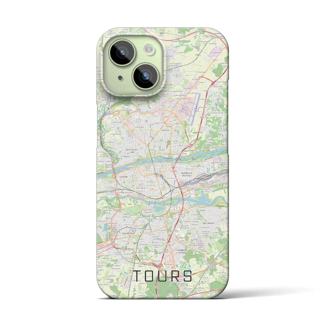 【トゥール(フランス)】地図柄iPhoneケース(バックカバータイプ)