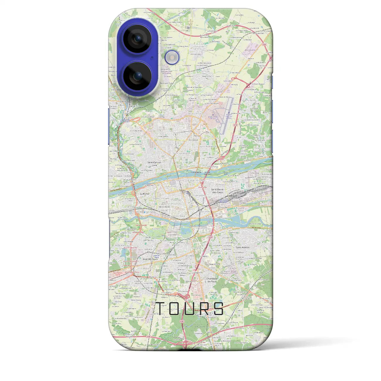 【トゥール(フランス)】地図柄iPhoneケース(バックカバータイプ)