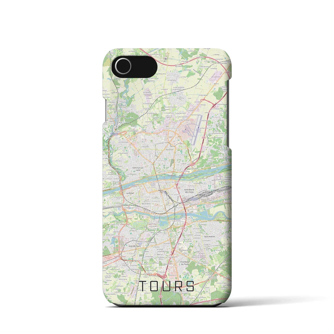 【トゥール(フランス)】地図柄iPhoneケース(バックカバータイプ)