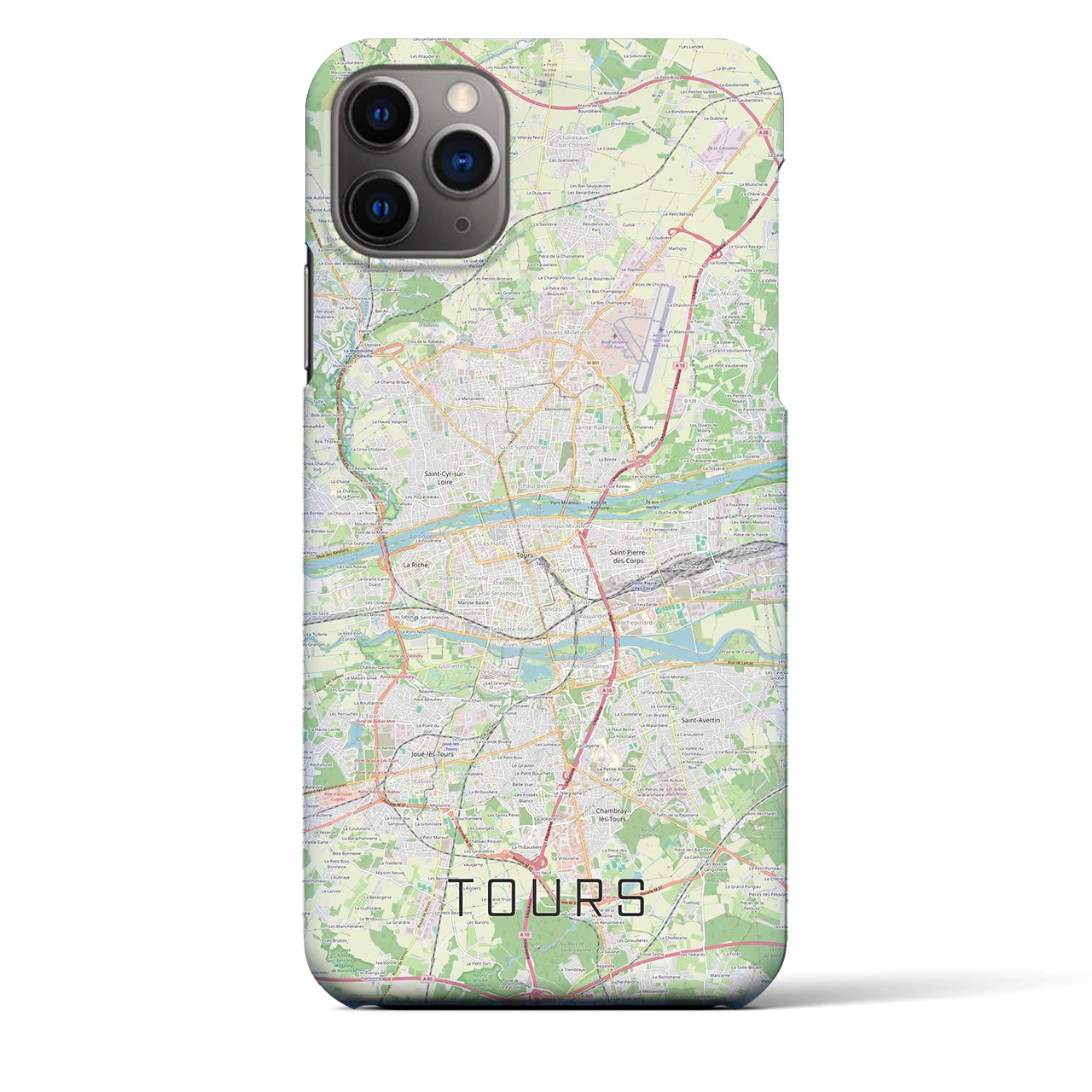 【トゥール(フランス)】地図柄iPhoneケース(バックカバータイプ)