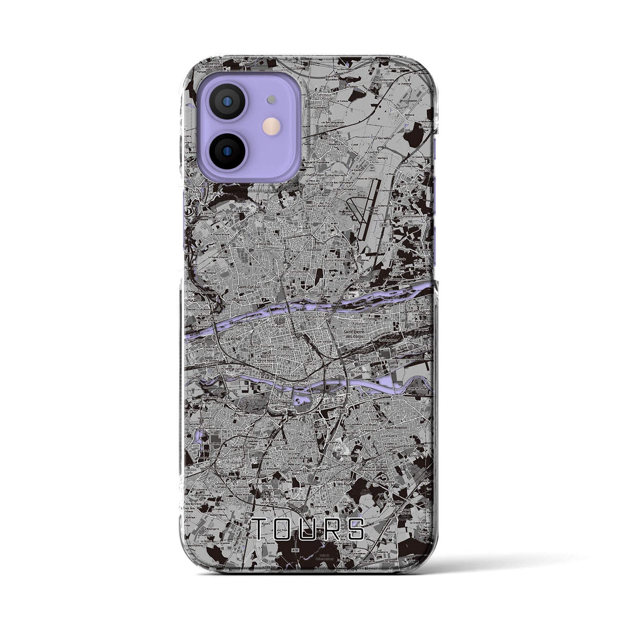 【トゥール(フランス)】地図柄iPhoneケース(クリアタイプ)
