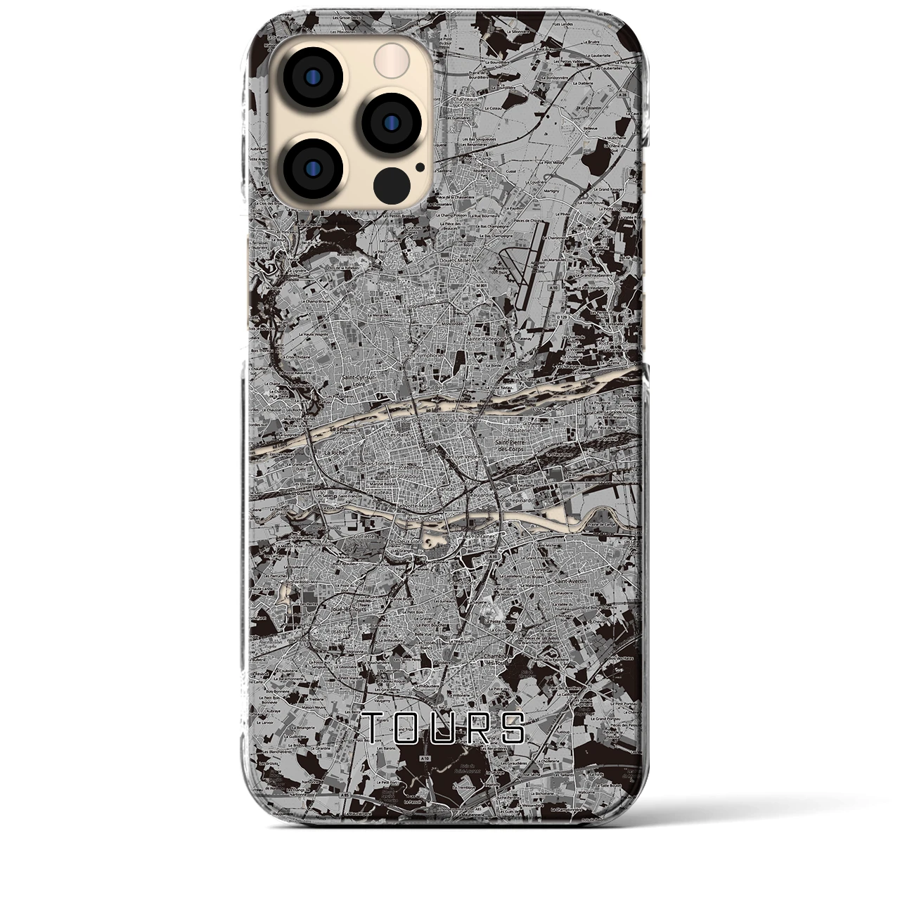 【トゥール(フランス)】地図柄iPhoneケース(クリアタイプ)