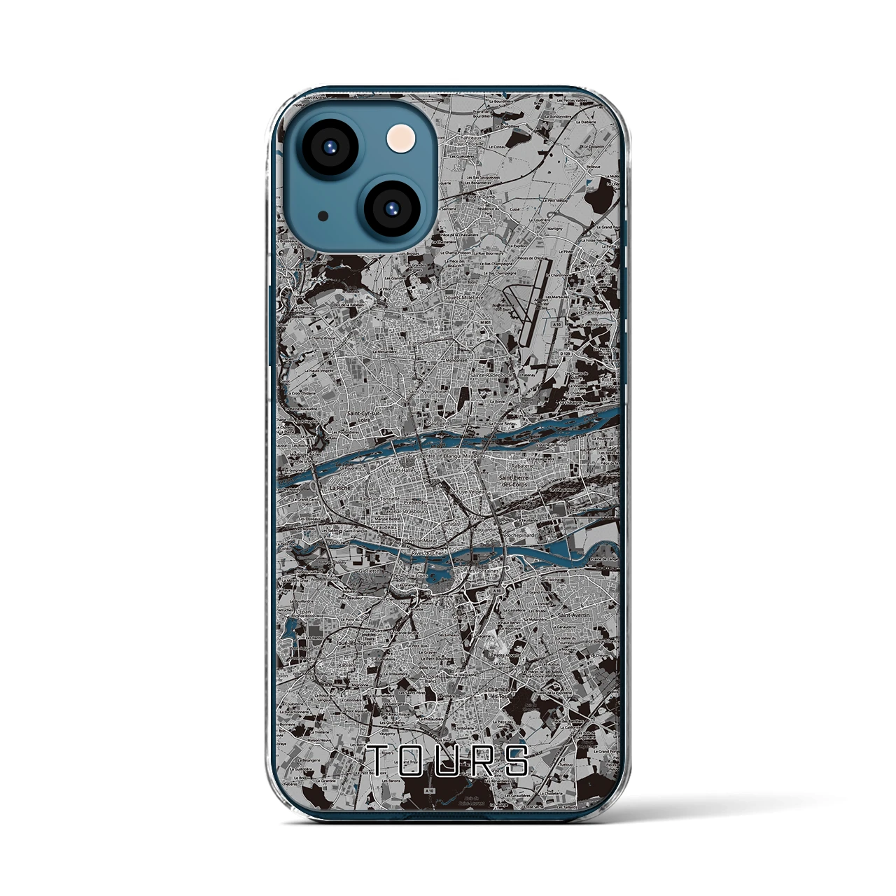 【トゥール(フランス)】地図柄iPhoneケース(クリアタイプ)