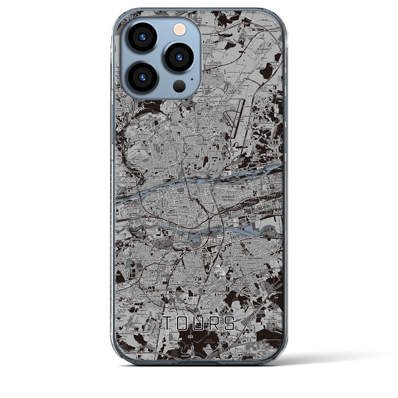 【トゥール(フランス)】地図柄iPhoneケース(クリアタイプ)