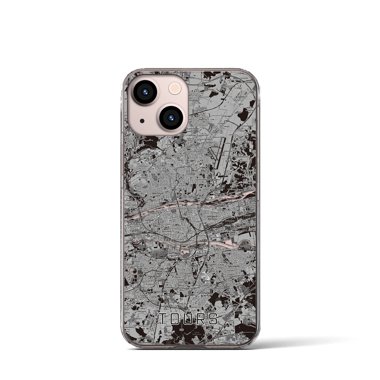 【トゥール(フランス)】地図柄iPhoneケース(クリアタイプ)