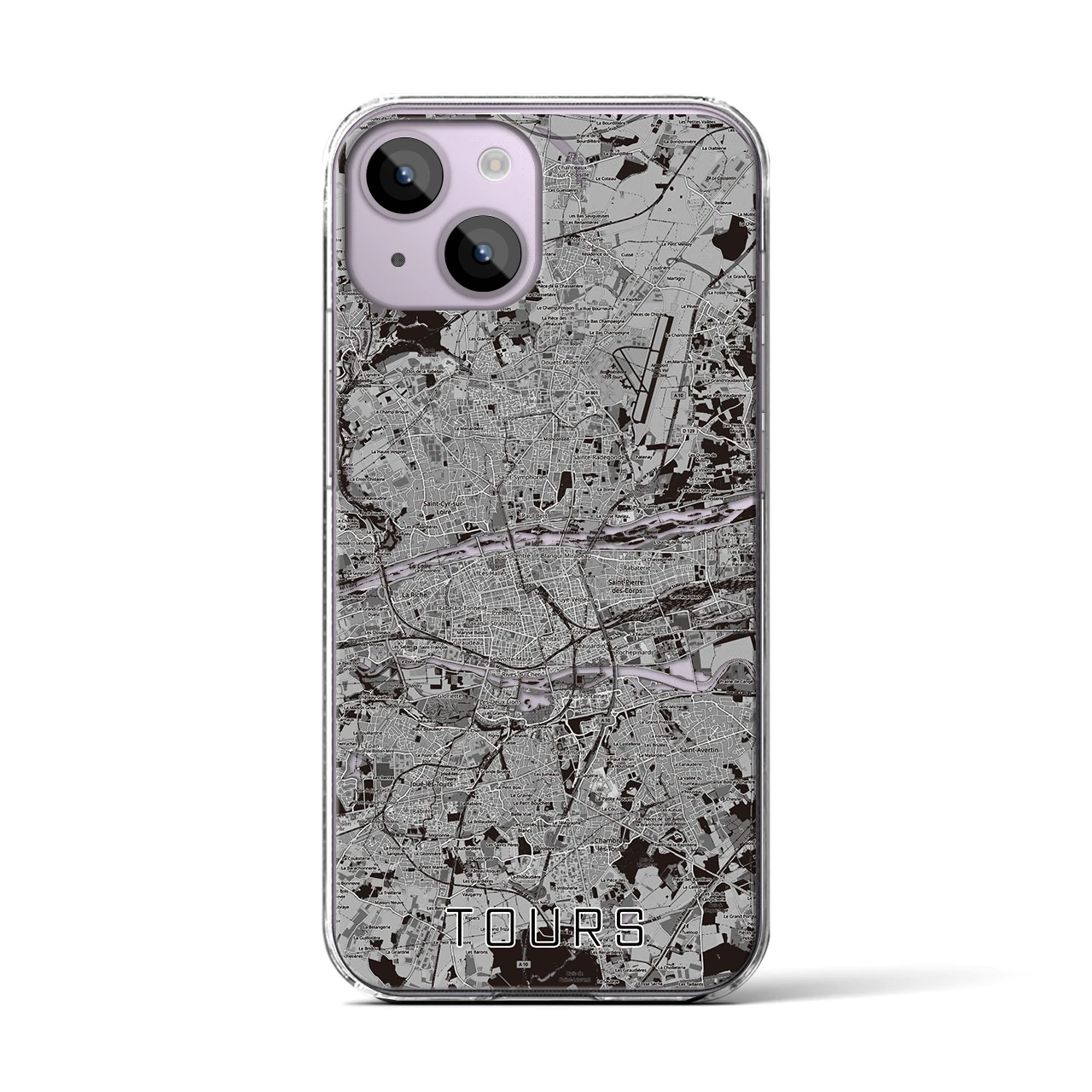 【トゥール(フランス)】地図柄iPhoneケース(クリアタイプ)