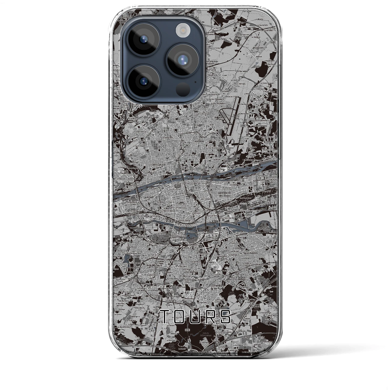 【トゥール(フランス)】地図柄iPhoneケース(クリアタイプ)