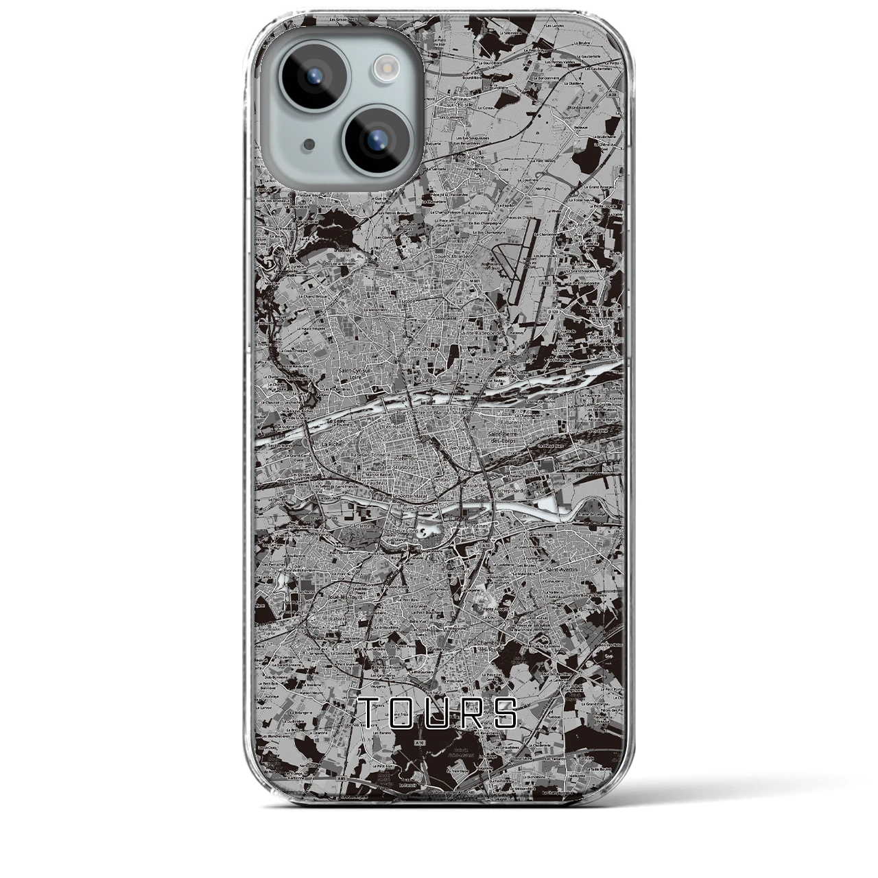 【トゥール(フランス)】地図柄iPhoneケース(クリアタイプ)