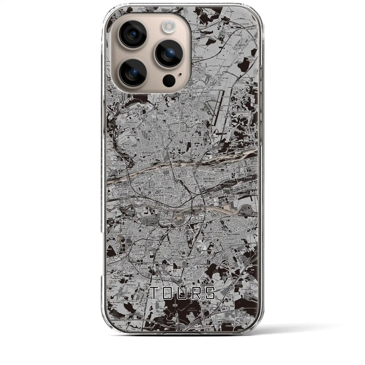 【トゥール(フランス)】地図柄iPhoneケース(クリアタイプ)