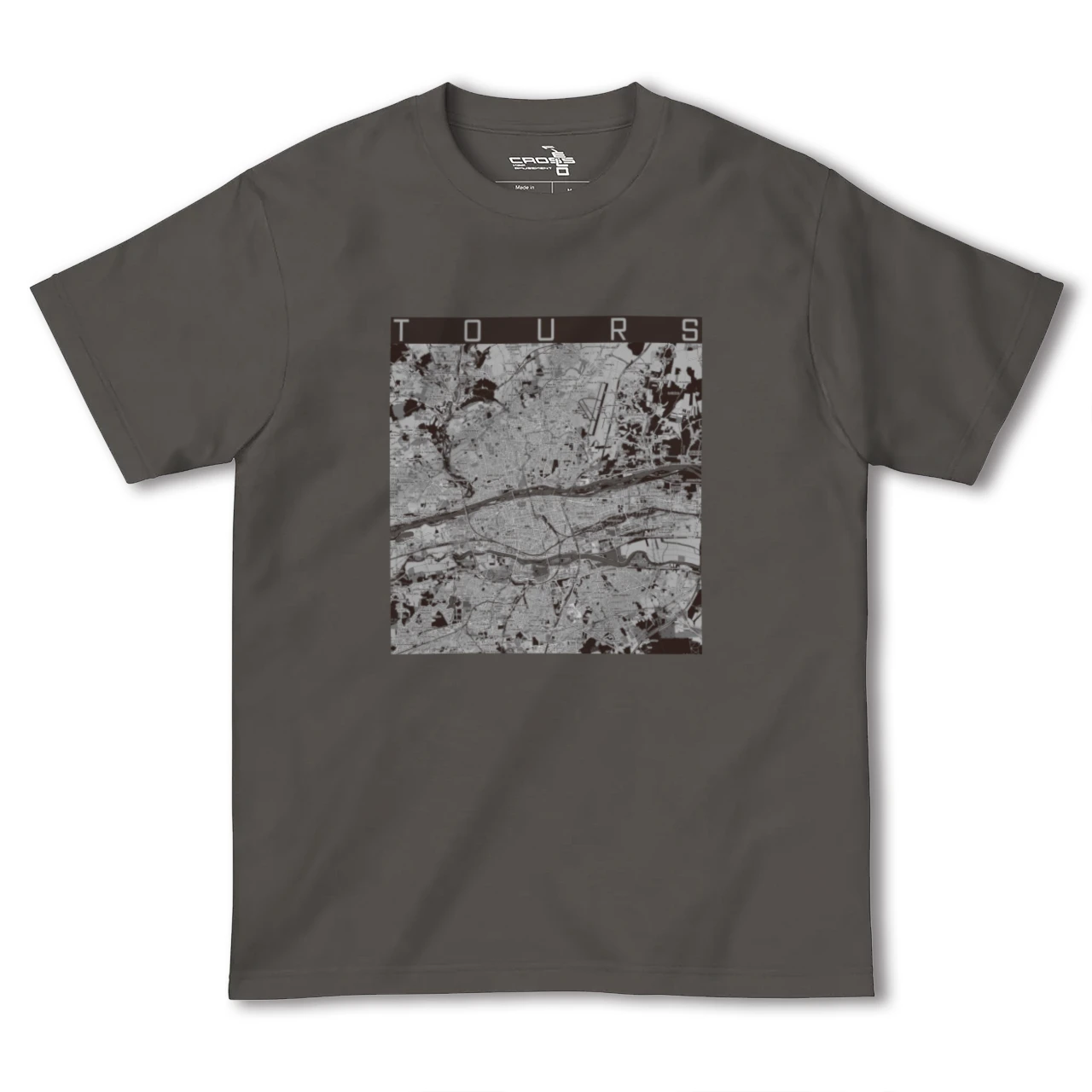 【トゥール(フランス)】地図柄ヘビーウェイトTシャツ