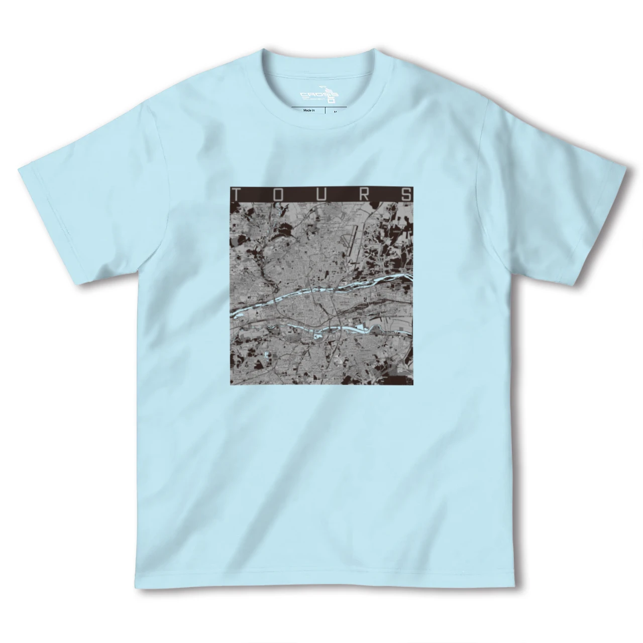 【トゥール(フランス)】地図柄ヘビーウェイトTシャツ