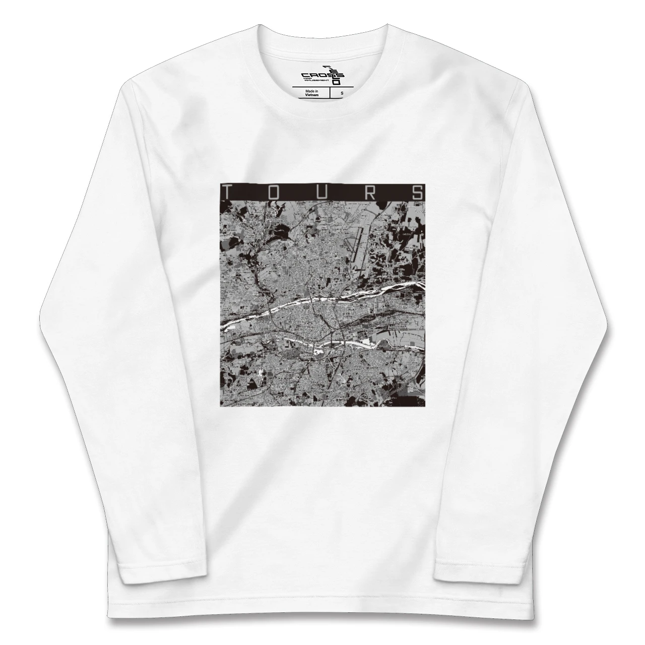 【トゥール(フランス)】地図柄ロングスリーブTシャツ