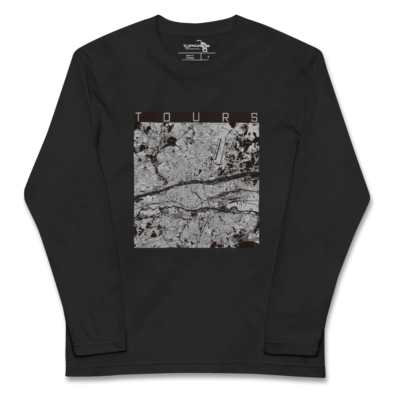 【トゥール(フランス)】地図柄ロングスリーブTシャツ