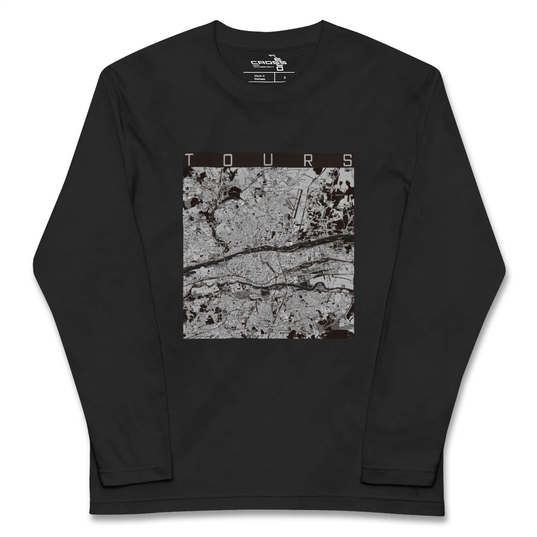 【トゥール(フランス)】地図柄ロングスリーブTシャツ