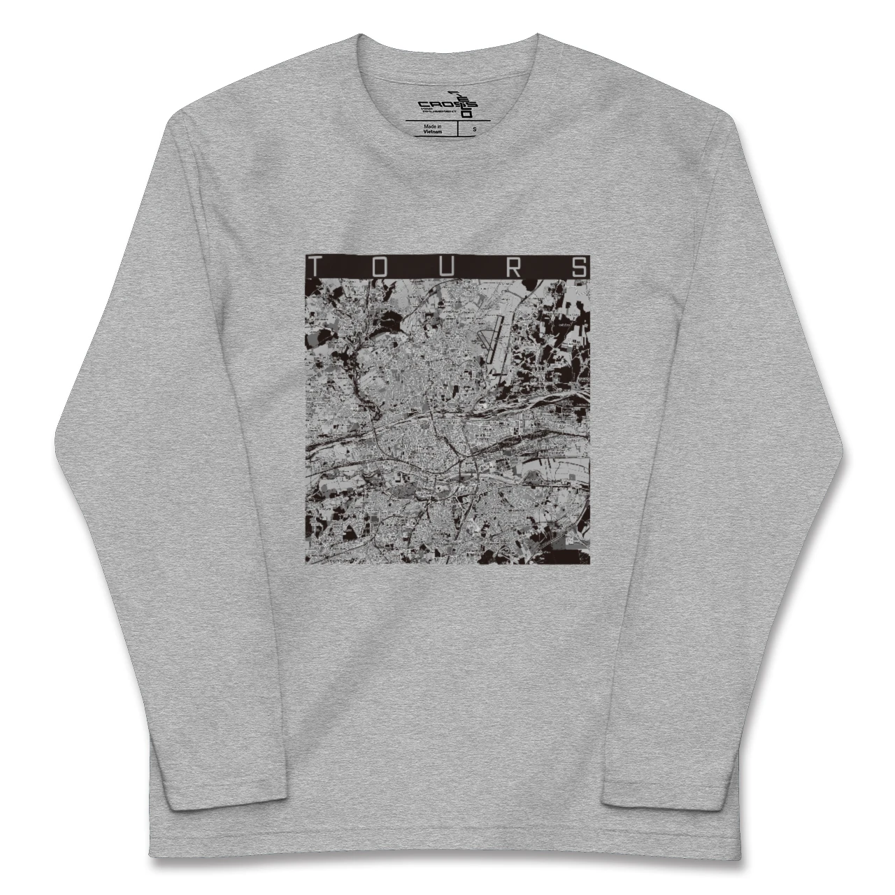 【トゥール(フランス)】地図柄ロングスリーブTシャツ