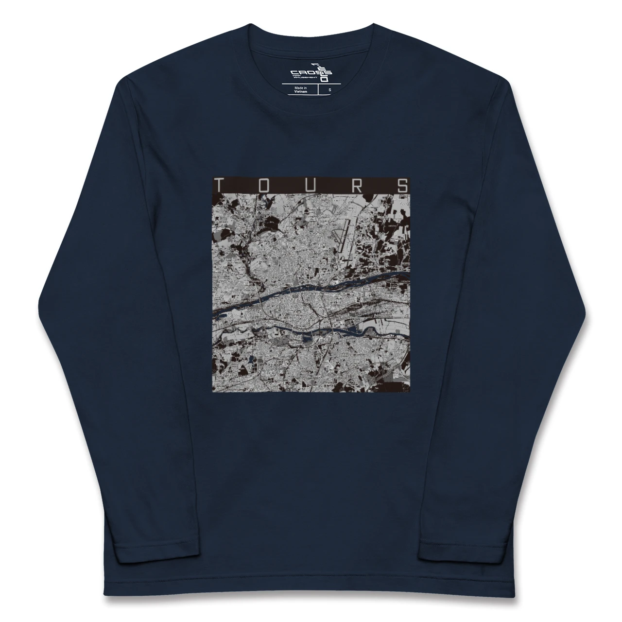 【トゥール(フランス)】地図柄ロングスリーブTシャツ