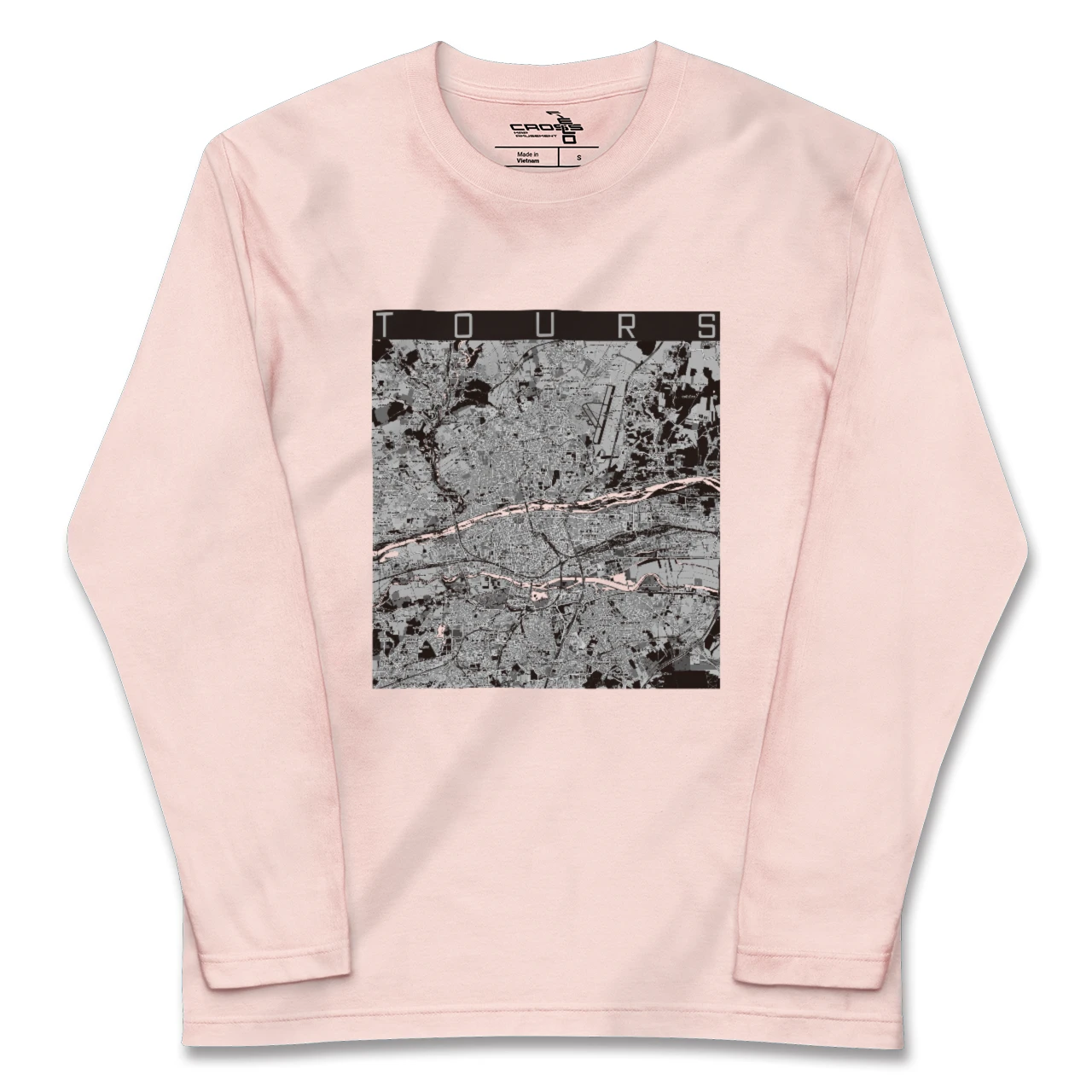【トゥール(フランス)】地図柄ロングスリーブTシャツ