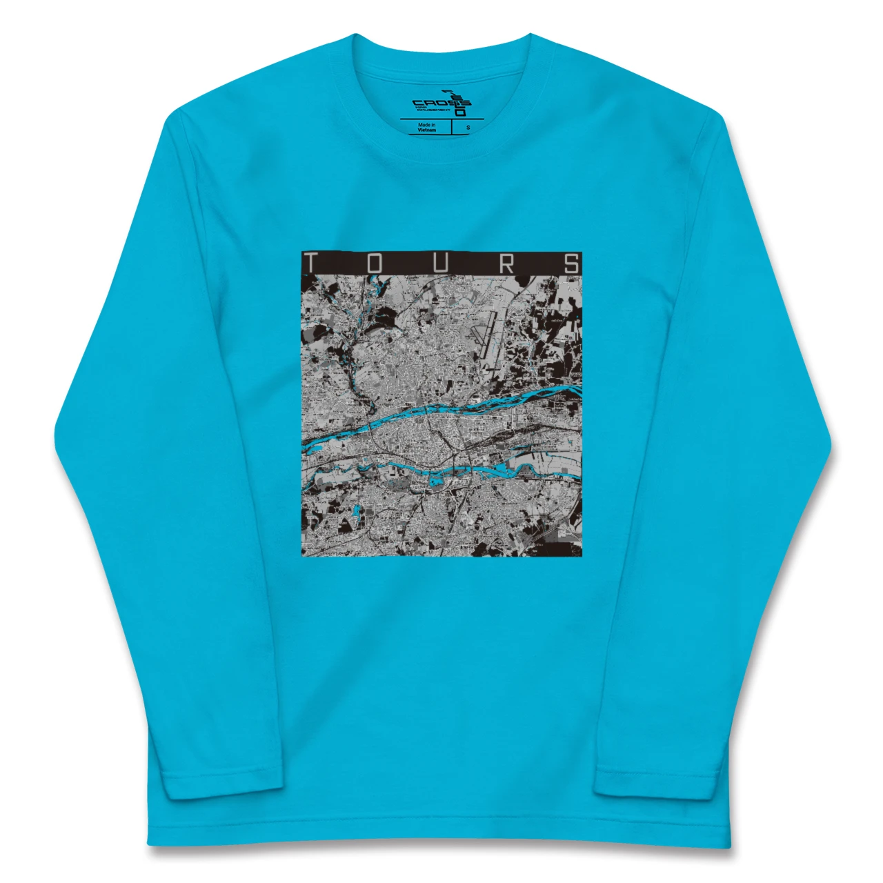 【トゥール(フランス)】地図柄ロングスリーブTシャツ