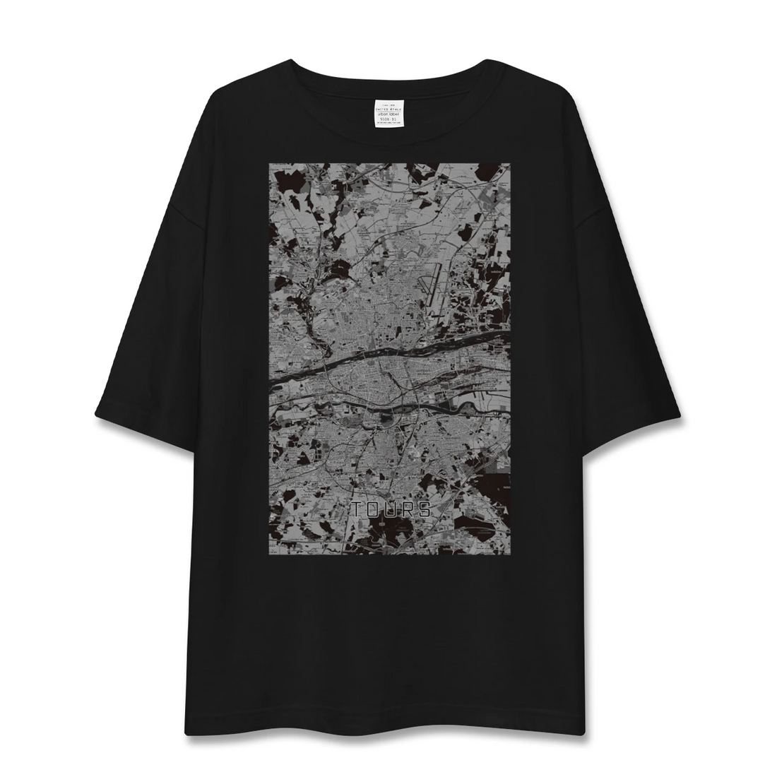 【トゥール(フランス)】地図柄ビッグシルエットTシャツ