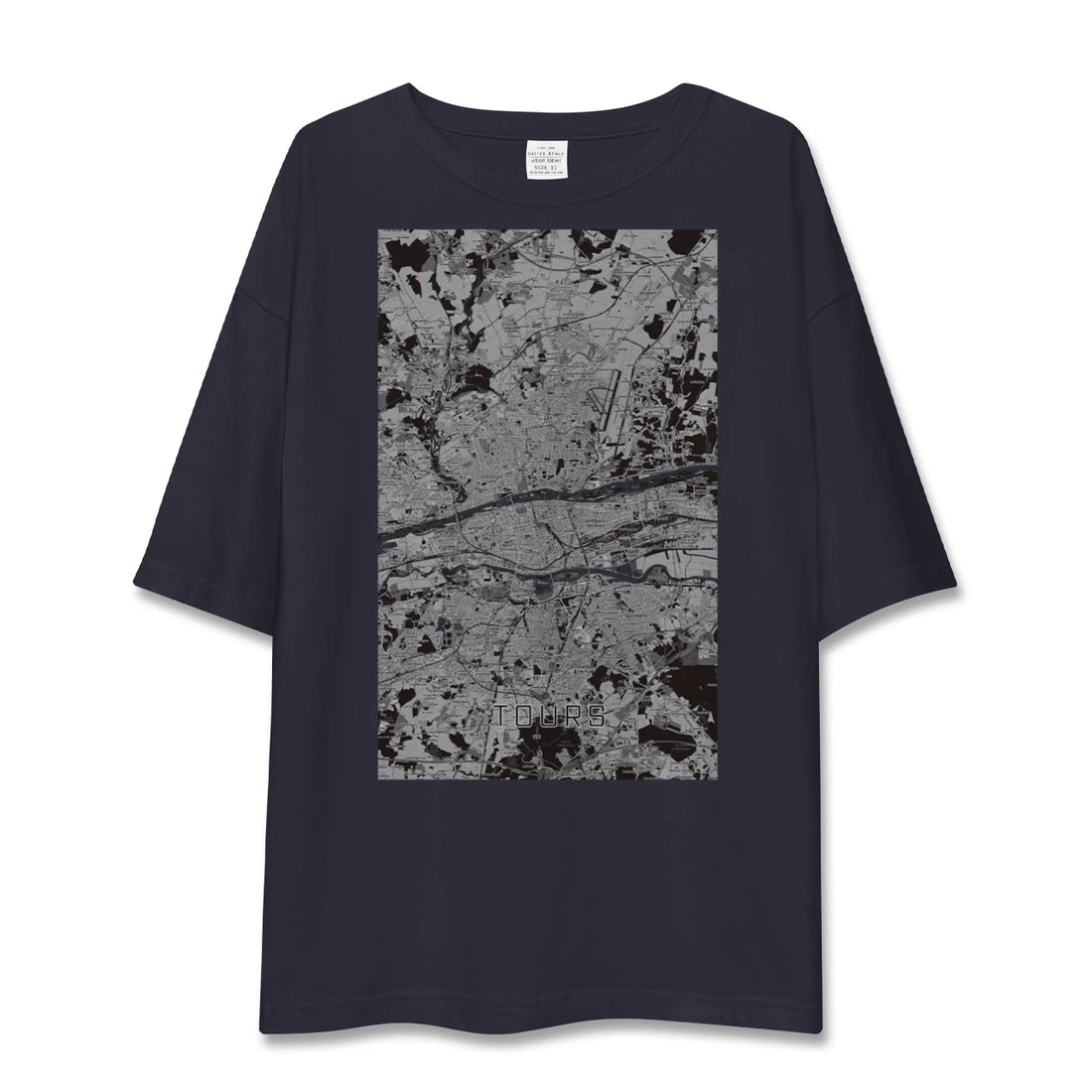 【トゥール(フランス)】地図柄ビッグシルエットTシャツ