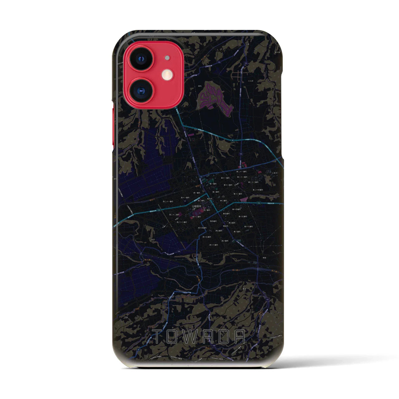 【十和田(青森県)】地図柄iPhoneケース(バックカバータイプ)
