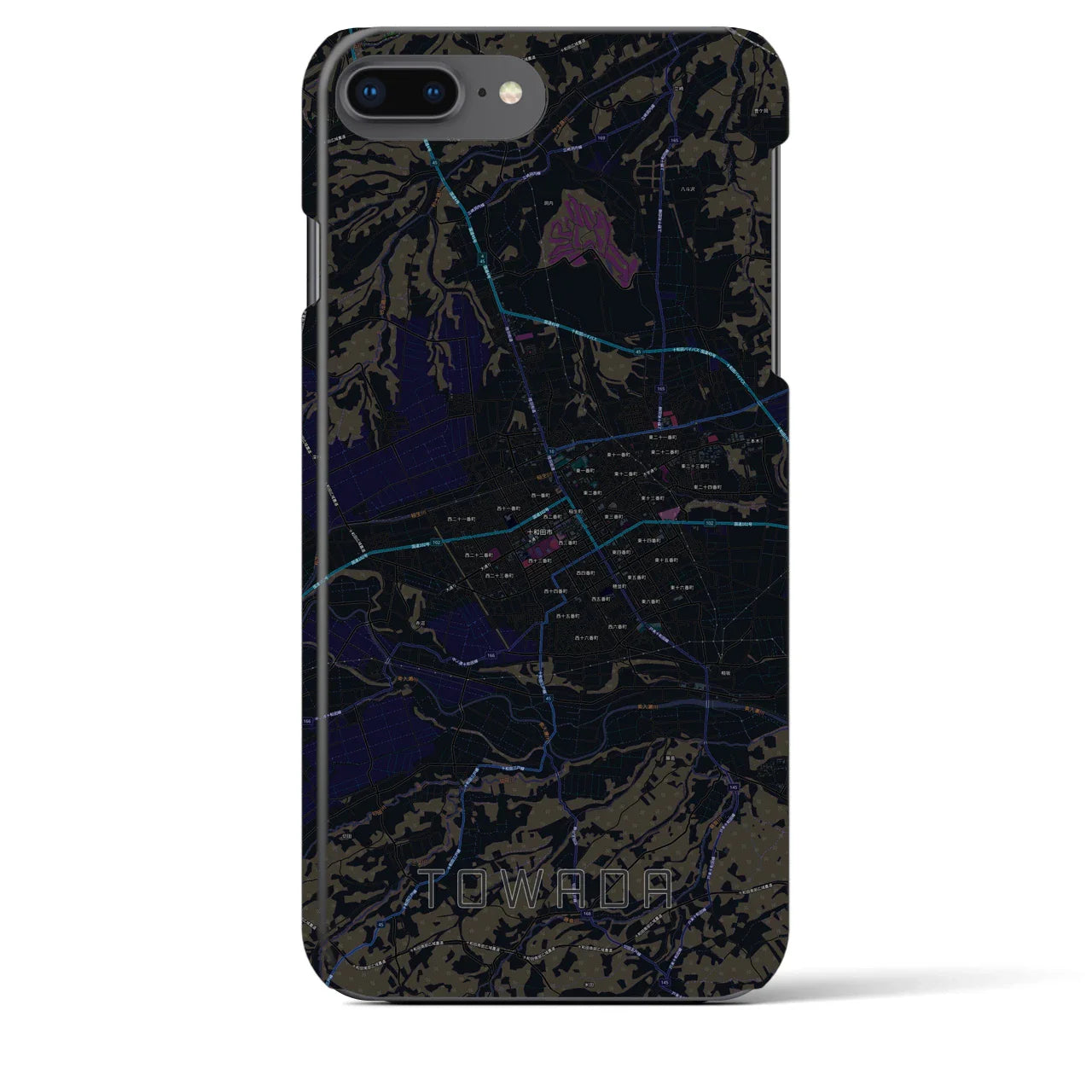 【十和田(青森県)】地図柄iPhoneケース(バックカバータイプ)