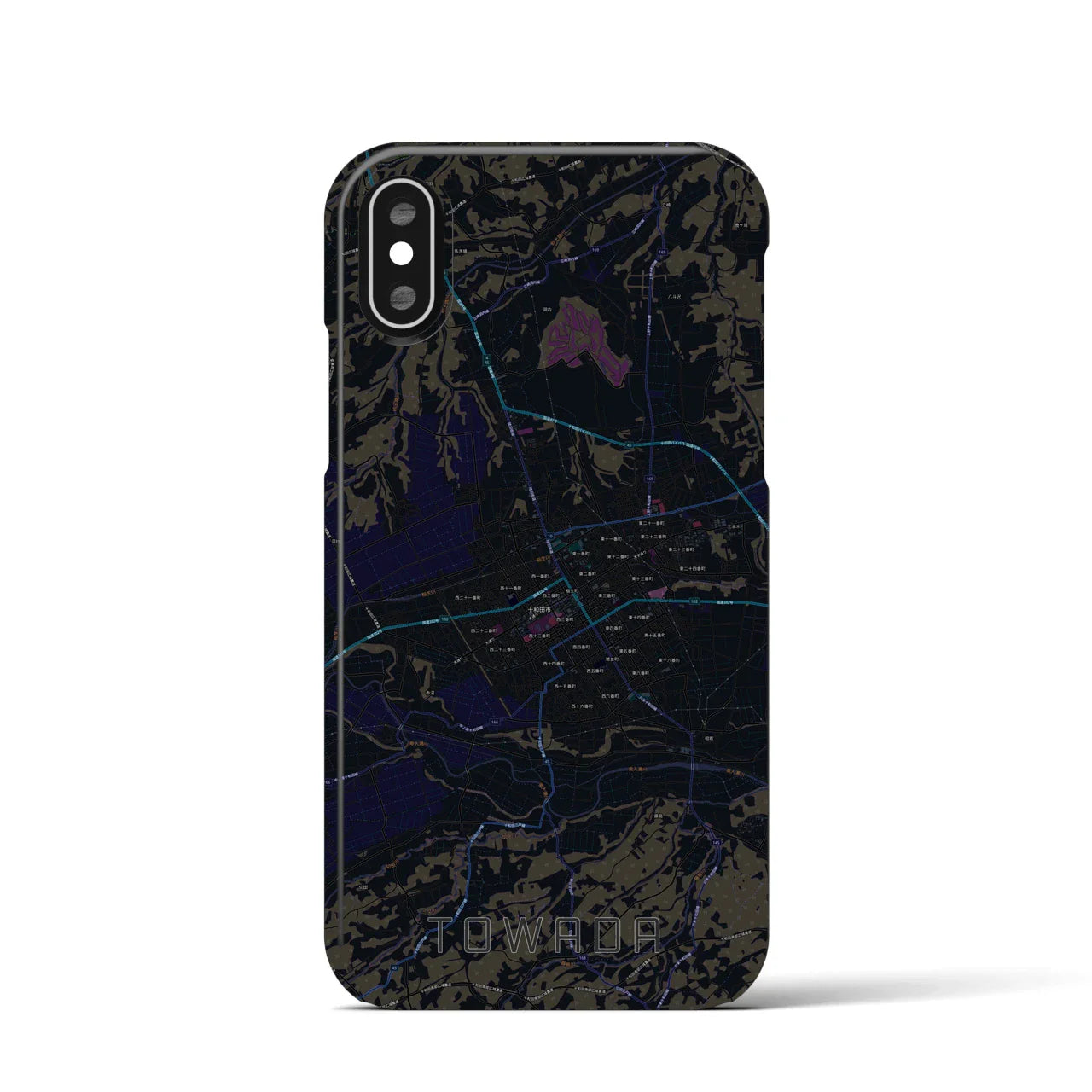 【十和田(青森県)】地図柄iPhoneケース(バックカバータイプ)