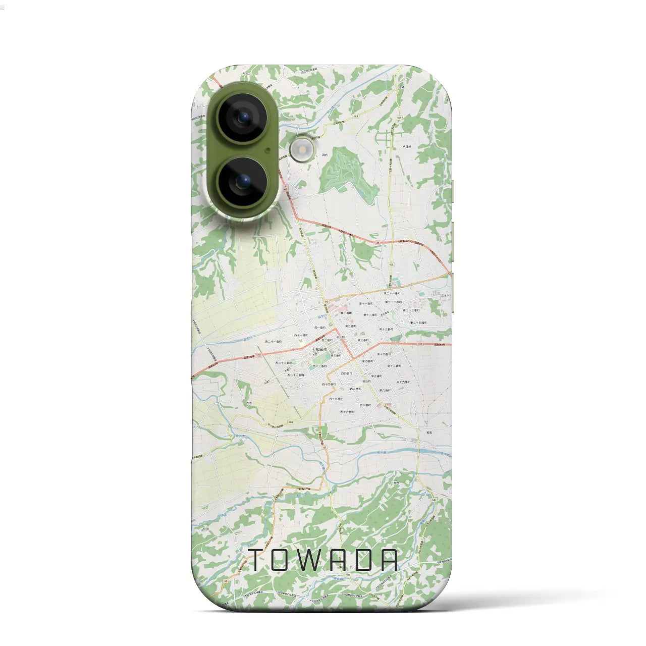 【十和田(青森県)】地図柄iPhoneケース(バックカバータイプ)ブラック・iPhone 17 Pro Max 用
