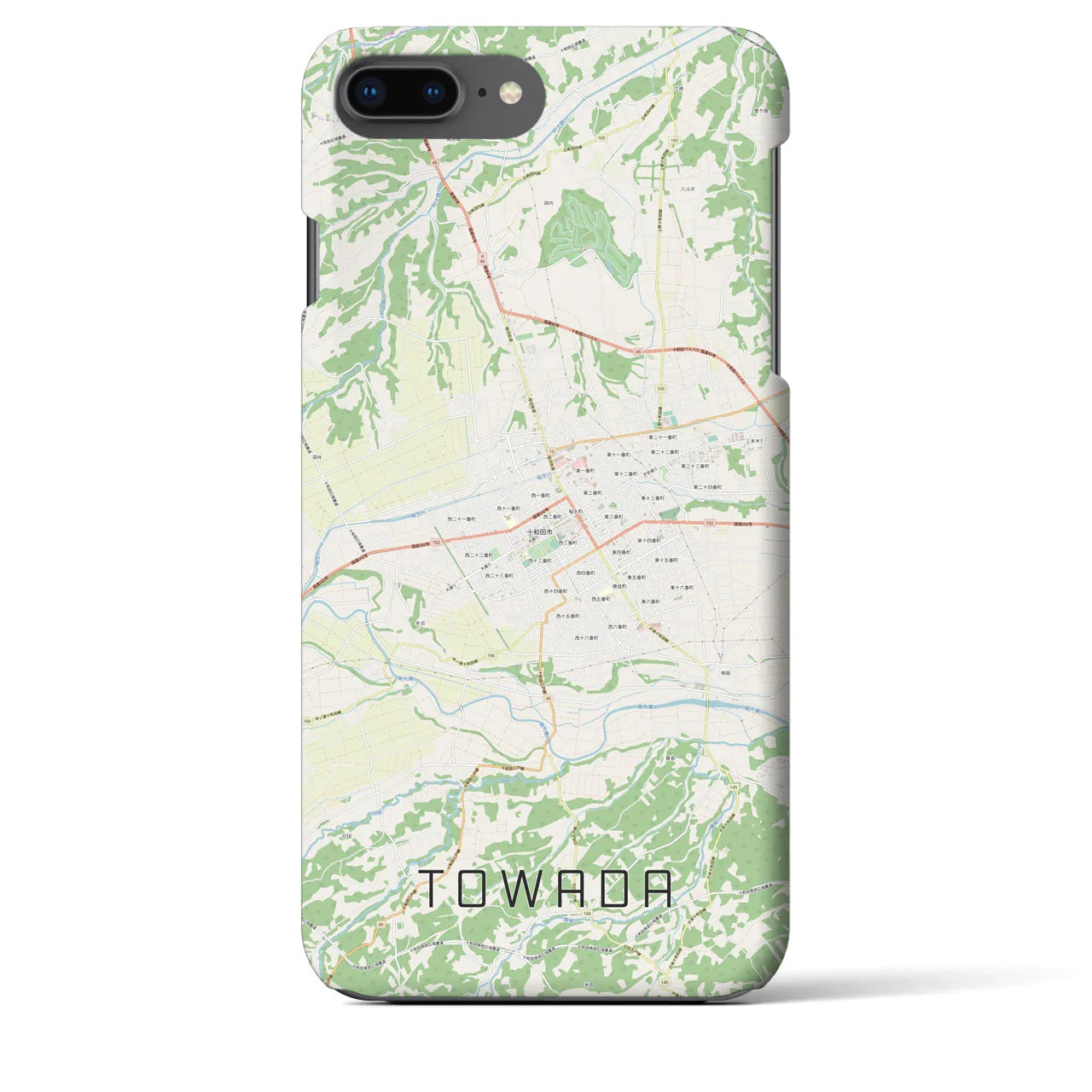 【十和田(青森県)】地図柄iPhoneケース(バックカバータイプ)
