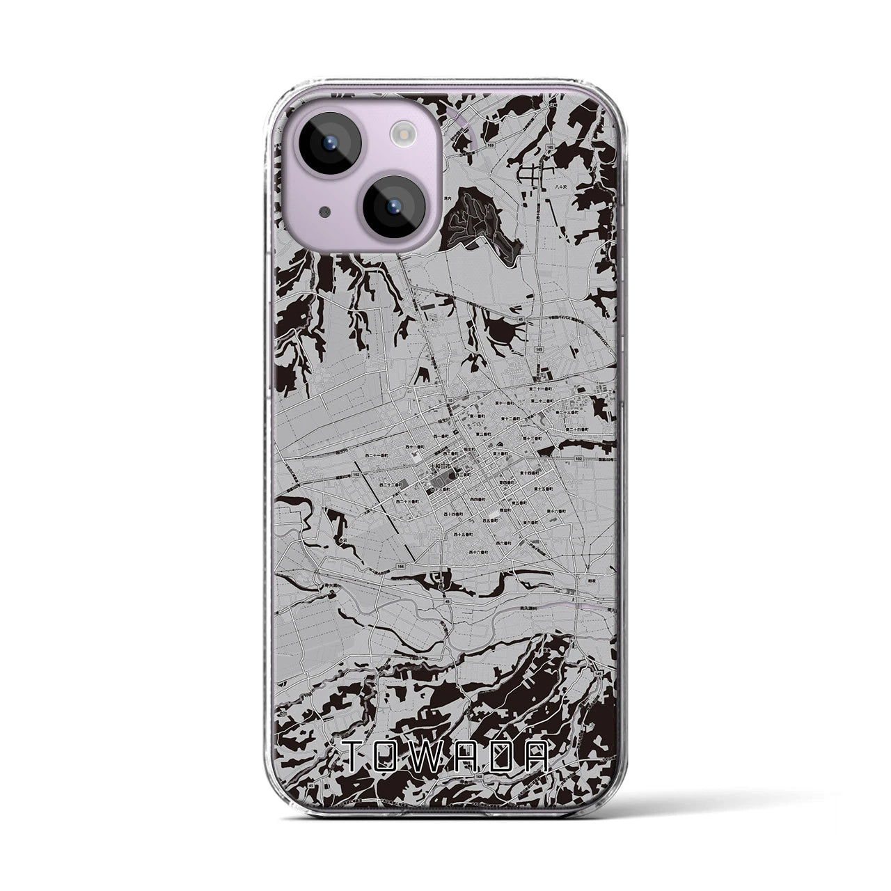 【十和田(青森県)】地図柄iPhoneケース(クリアタイプ)