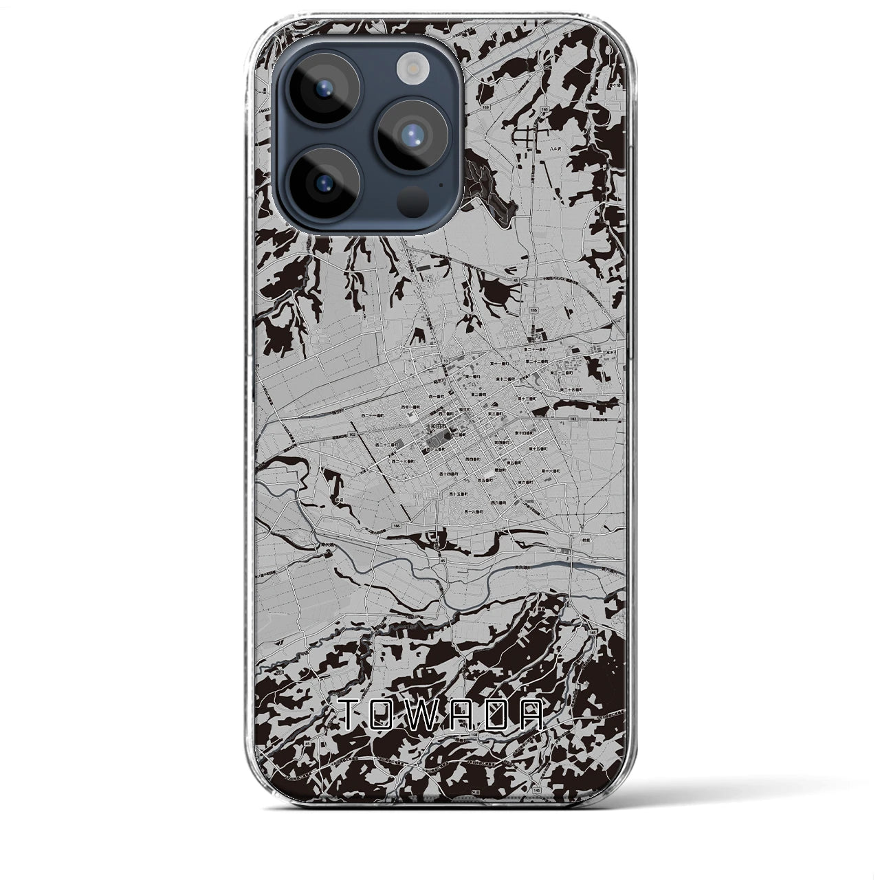 【十和田(青森県)】地図柄iPhoneケース(クリアタイプ)