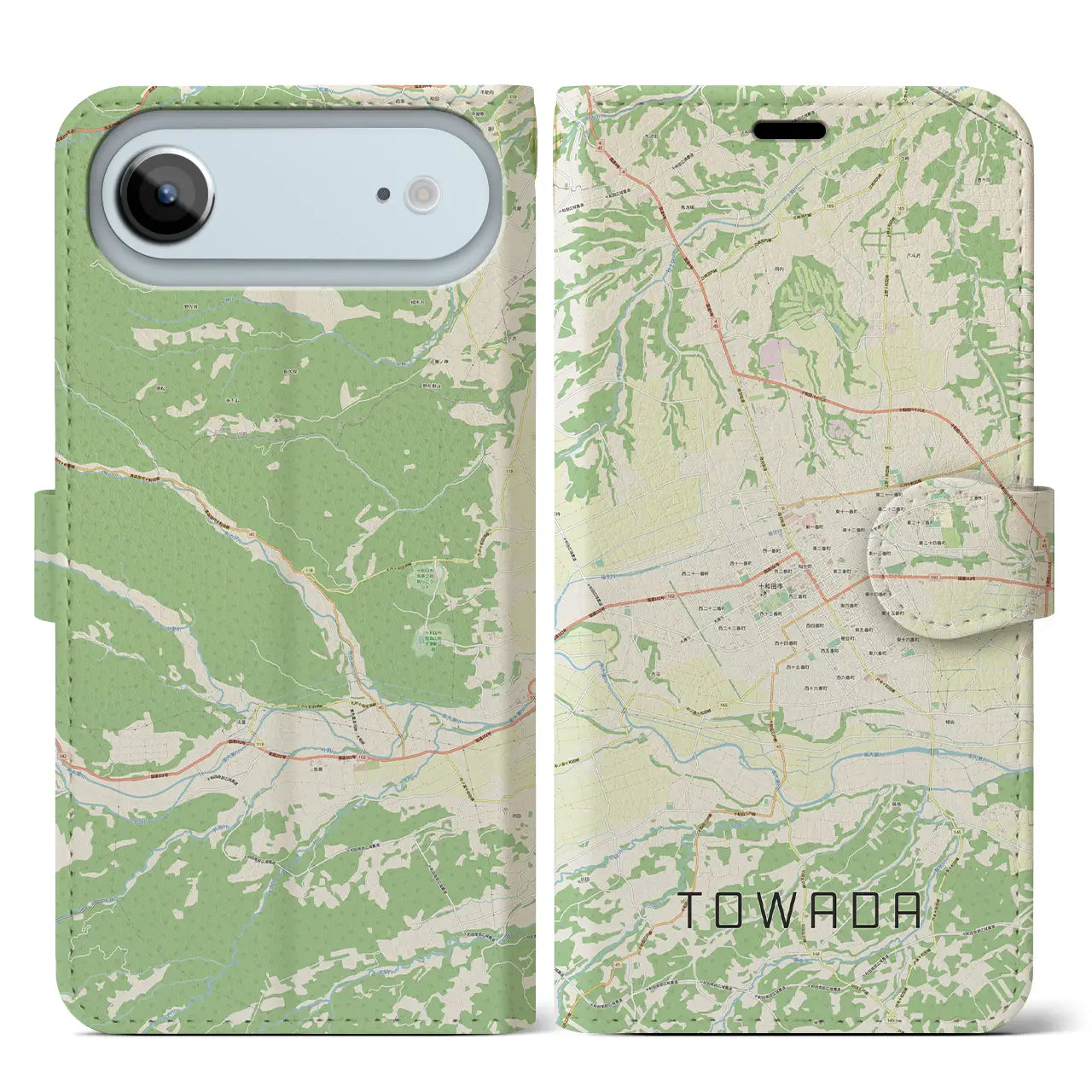 【十和田(青森県)】地図柄iPhoneケース(手帳タイプ)