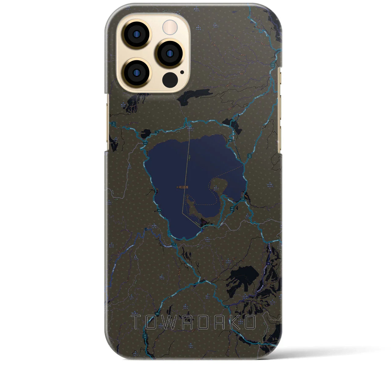 【十和田湖(青森県)】地図柄iPhoneケース(バックカバータイプ)