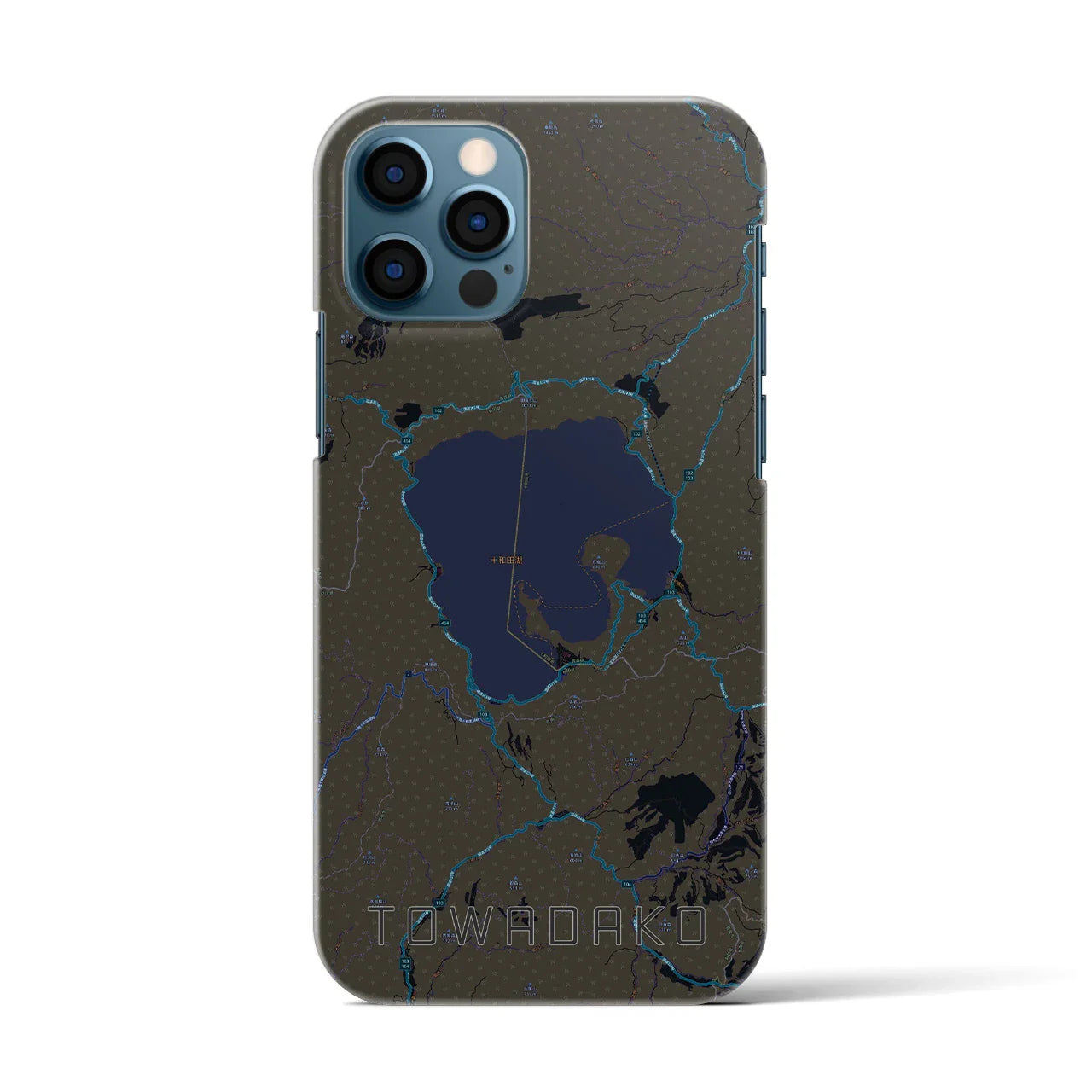 【十和田湖(青森県)】地図柄iPhoneケース(バックカバータイプ)