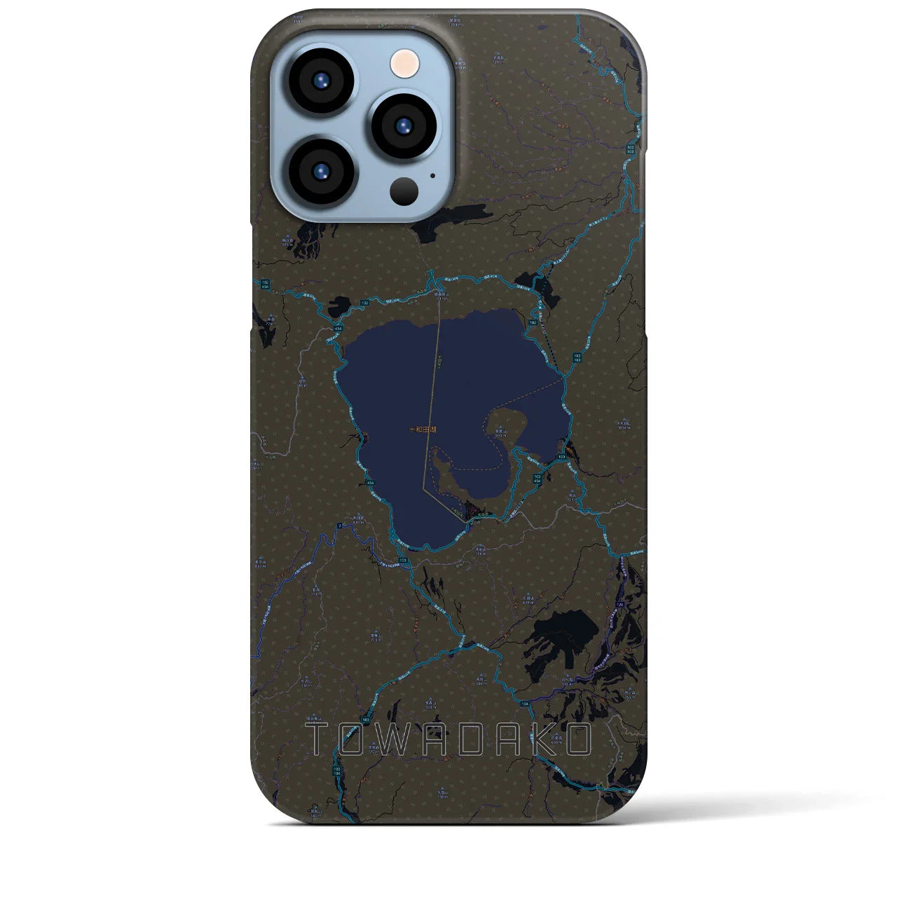 【十和田湖(青森県)】地図柄iPhoneケース(バックカバータイプ)