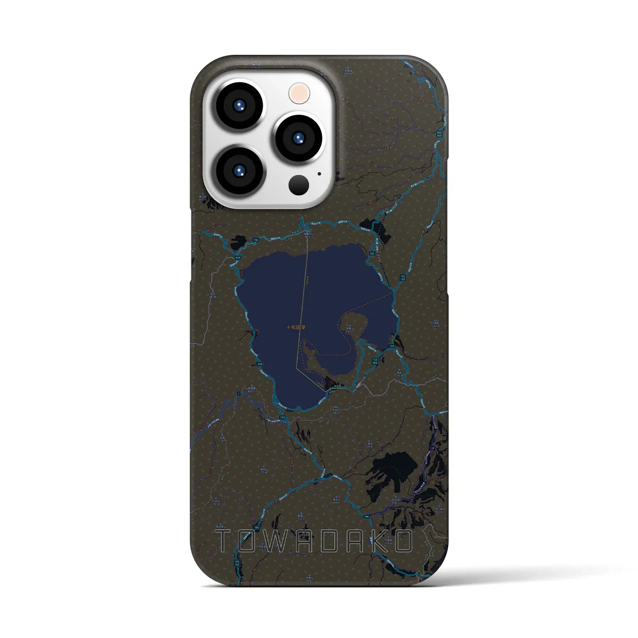 【十和田湖(青森県)】地図柄iPhoneケース(バックカバータイプ)