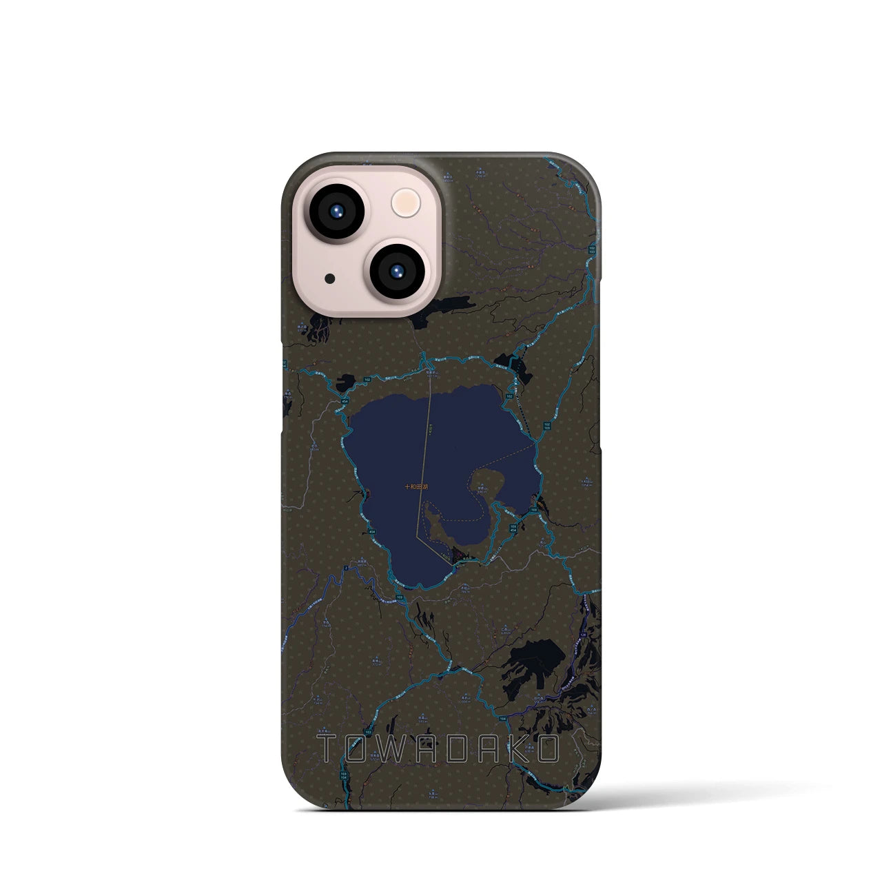 【十和田湖(青森県)】地図柄iPhoneケース(バックカバータイプ)