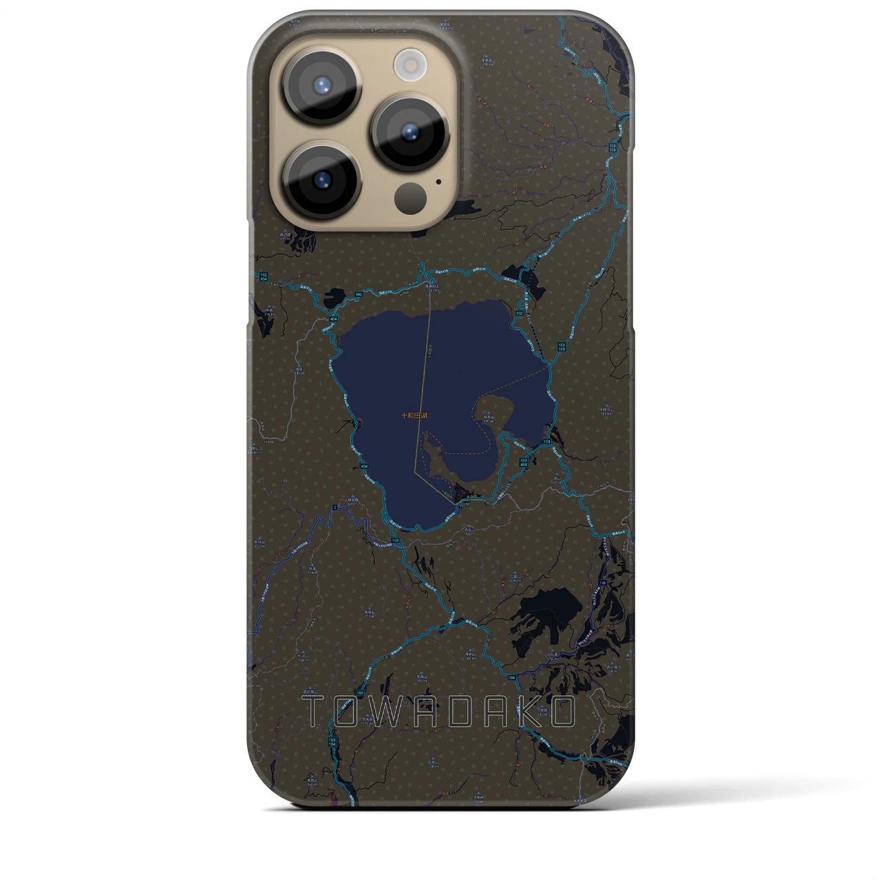 【十和田湖(青森県)】地図柄iPhoneケース(バックカバータイプ)