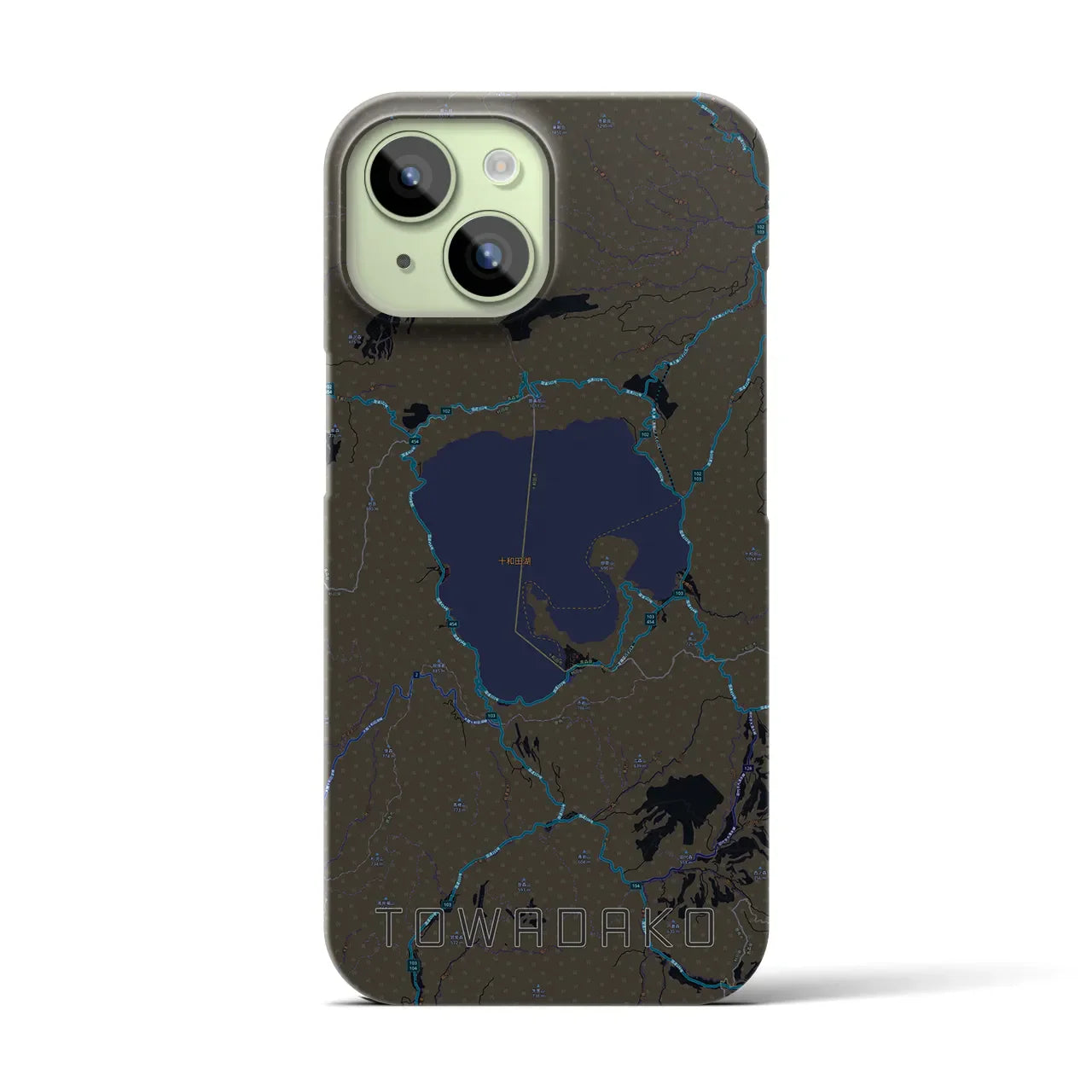 【十和田湖(青森県)】地図柄iPhoneケース(バックカバータイプ)
