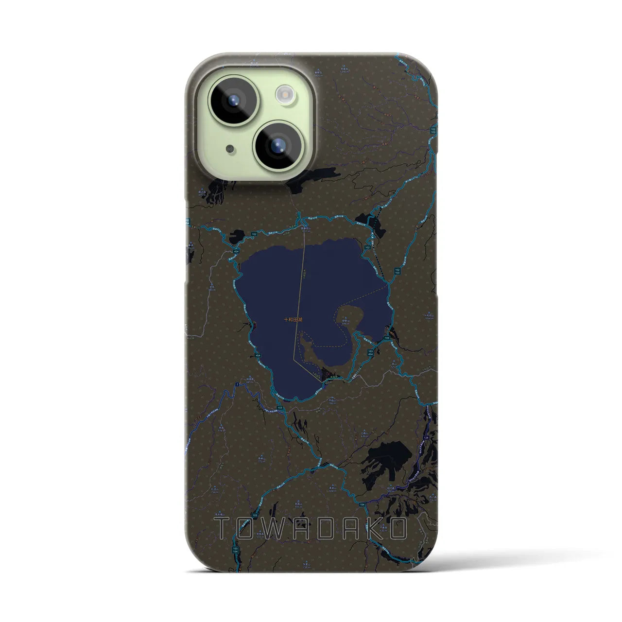 【十和田湖(青森県)】地図柄iPhoneケース(バックカバータイプ)