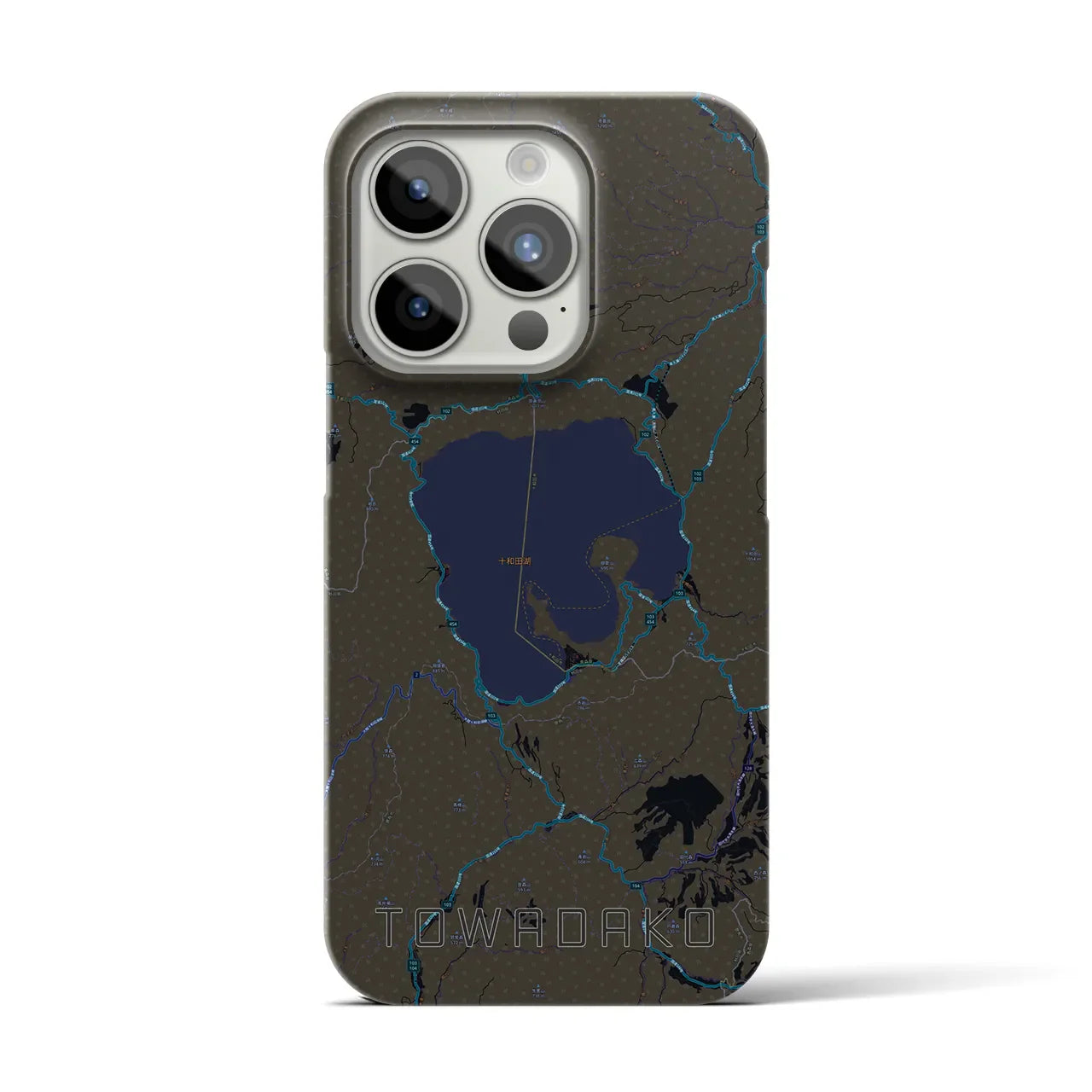【十和田湖(青森県)】地図柄iPhoneケース(バックカバータイプ)