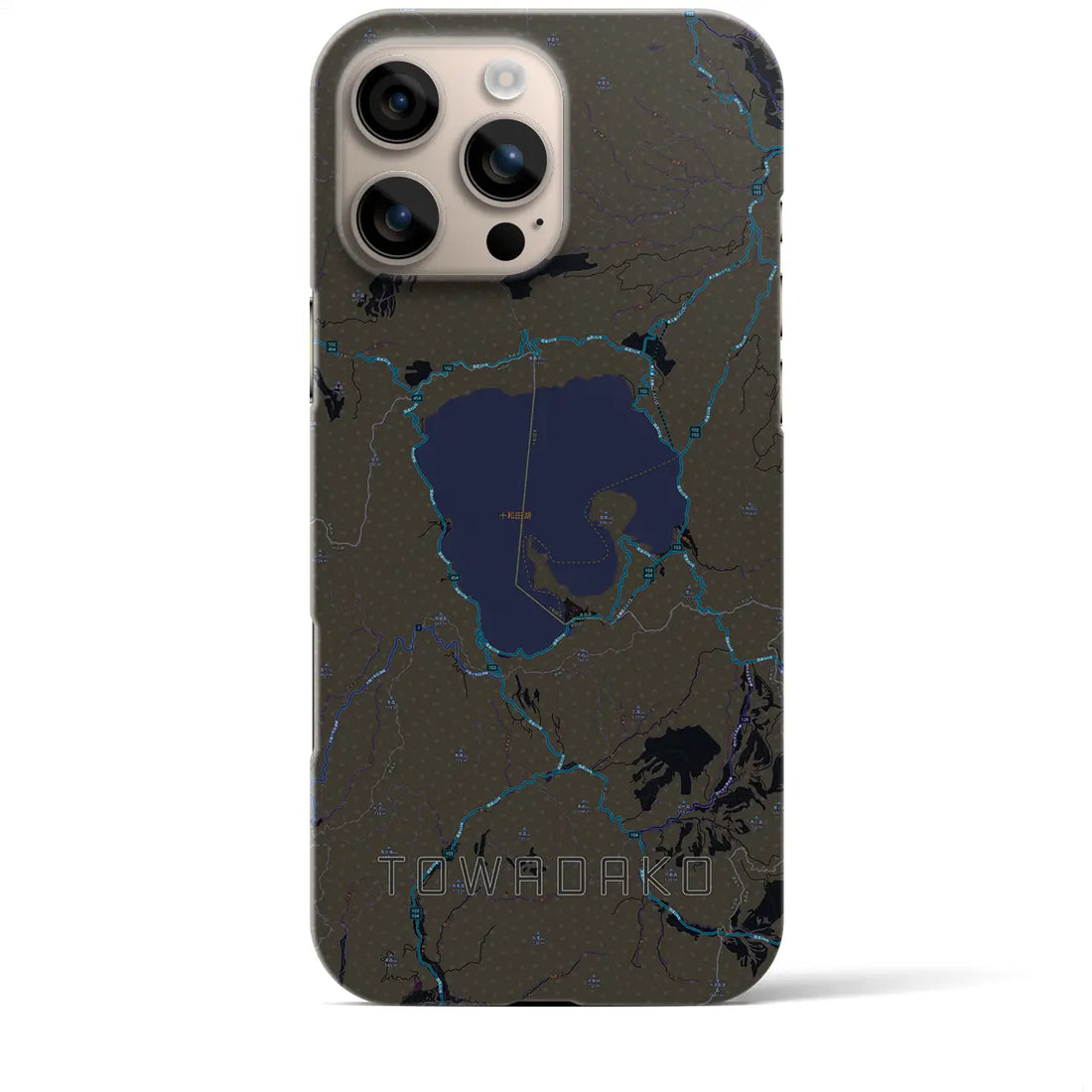 【十和田湖(青森県)】地図柄iPhoneケース(バックカバータイプ)