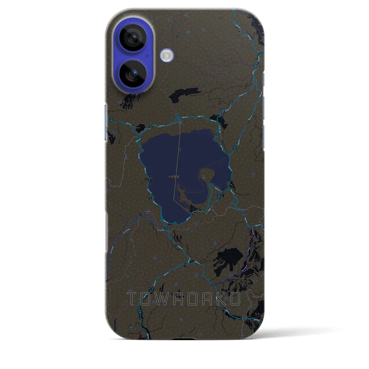 【十和田湖(青森県)】地図柄iPhoneケース(バックカバータイプ)