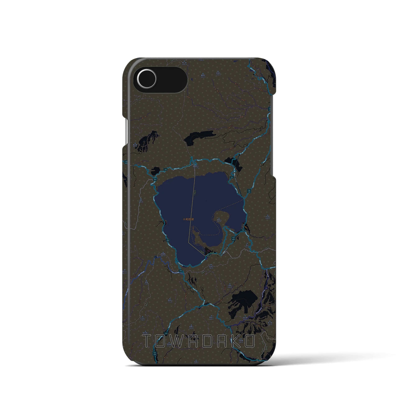 【十和田湖(青森県)】地図柄iPhoneケース(バックカバータイプ)