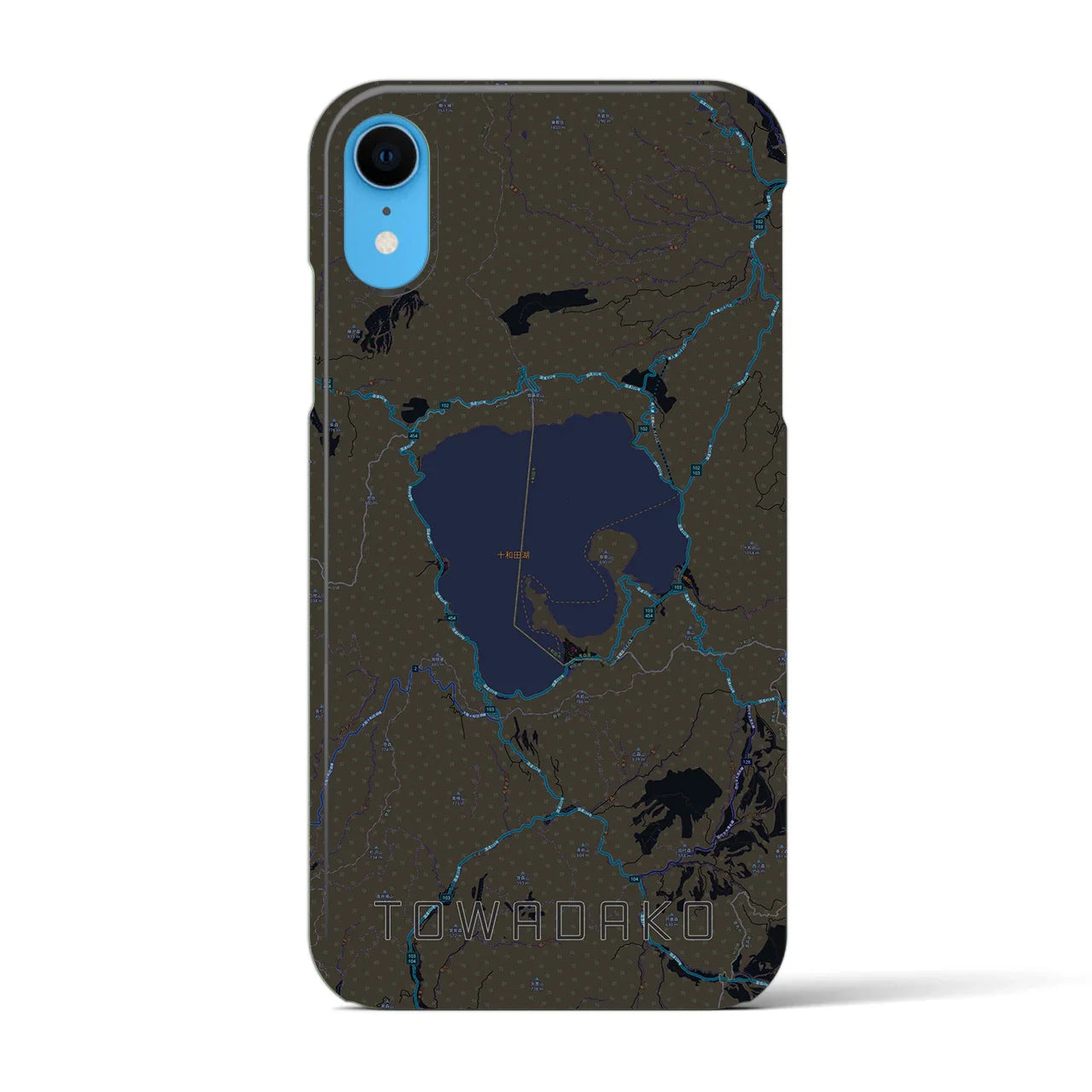 【十和田湖(青森県)】地図柄iPhoneケース(バックカバータイプ)