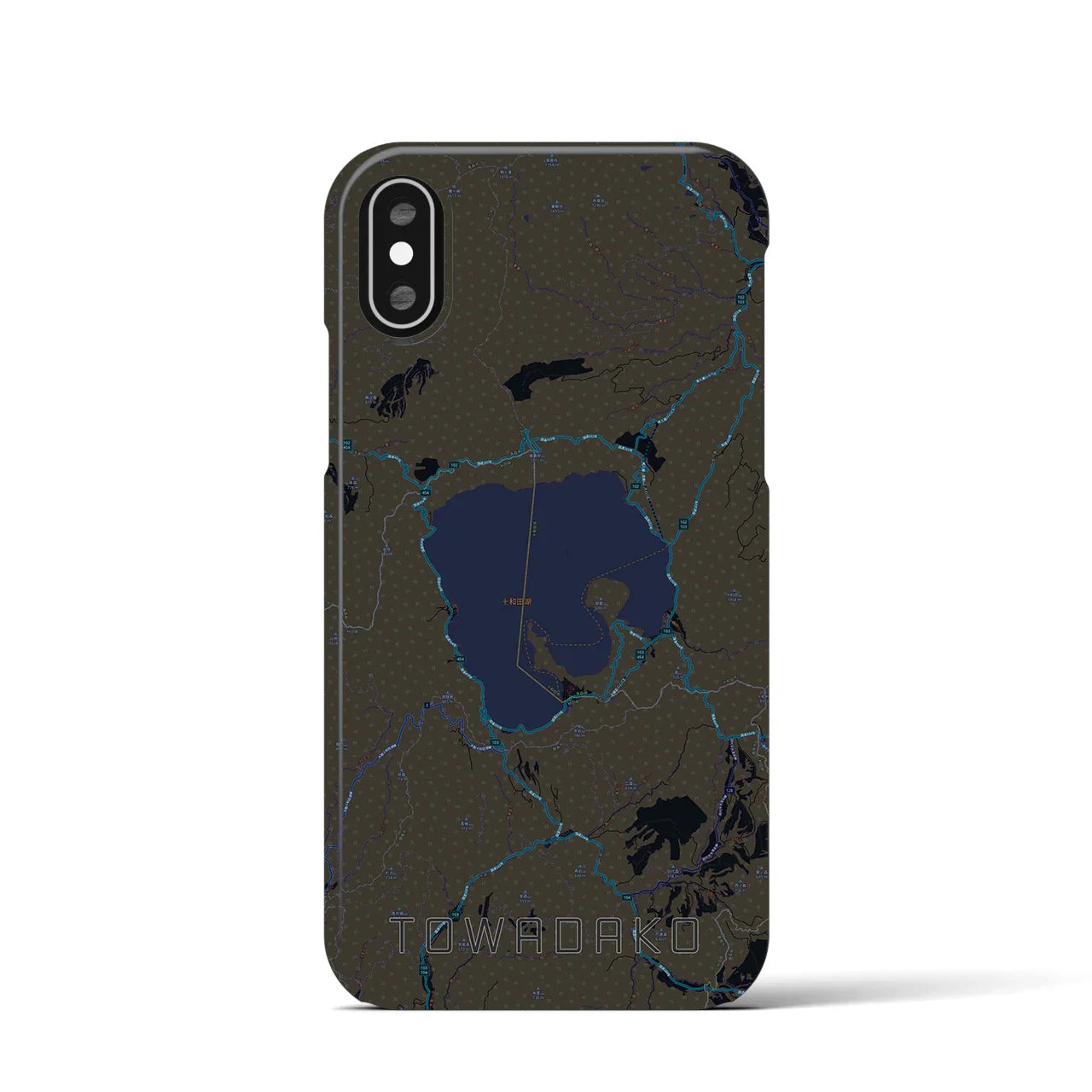 【十和田湖(青森県)】地図柄iPhoneケース(バックカバータイプ)